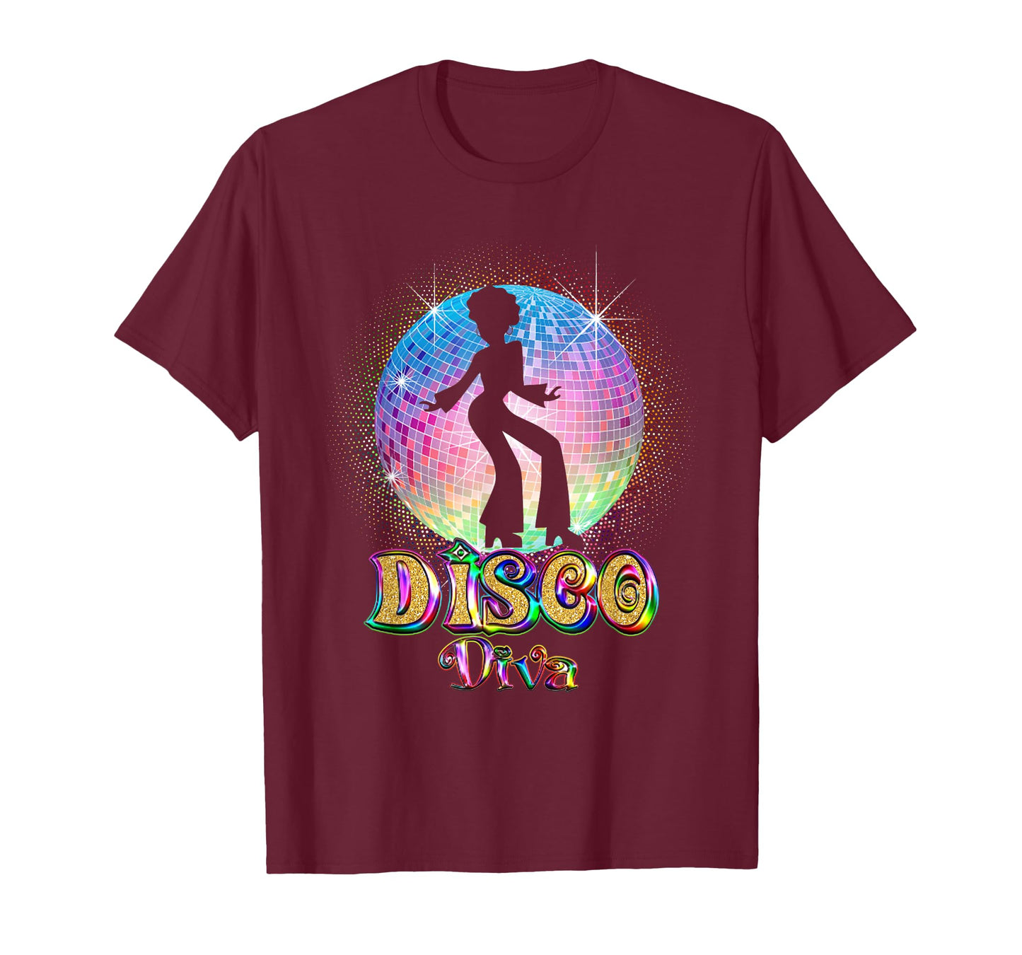 Disco Diva - Retro 70's 80's Seventies Retro Disco Ball T-Shirt