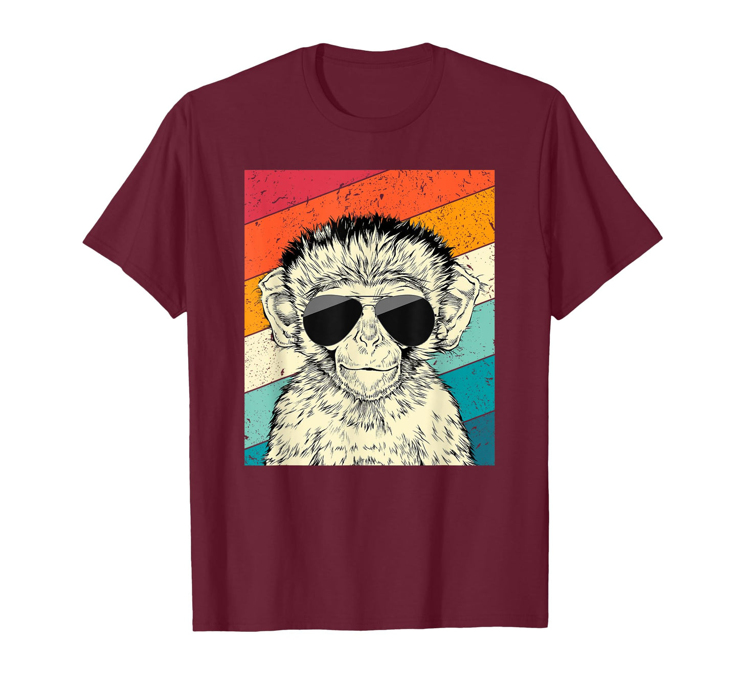 Retro Vintage Monkey with Sunglasses Wild Life Lovers T-Shirt