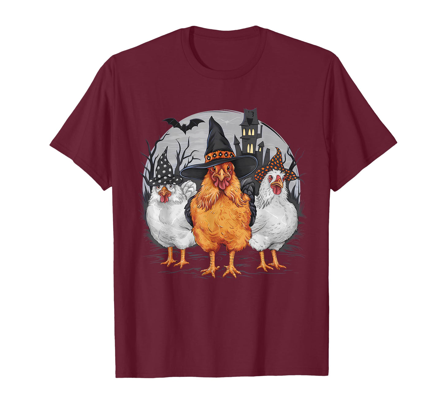 Funny Halloween Chickens Witch Spooky Season T-Shirt