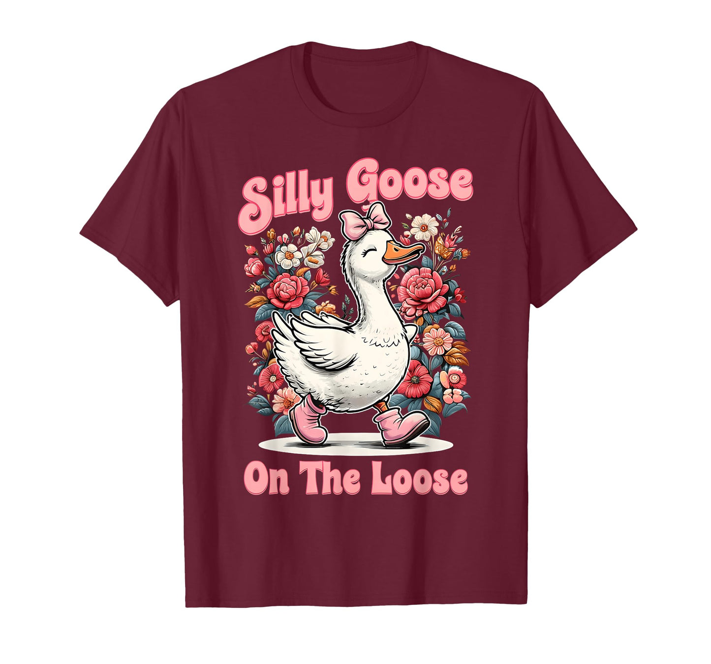 Silly Goose Mommy Funny Floral Silly Goose Mama Mother's Day T-Shirt