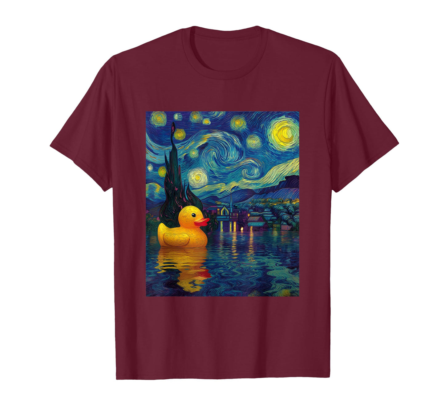 Rubber Duck Duckie Ducky Van Gogh Style Starry Night Funny T-Shirt