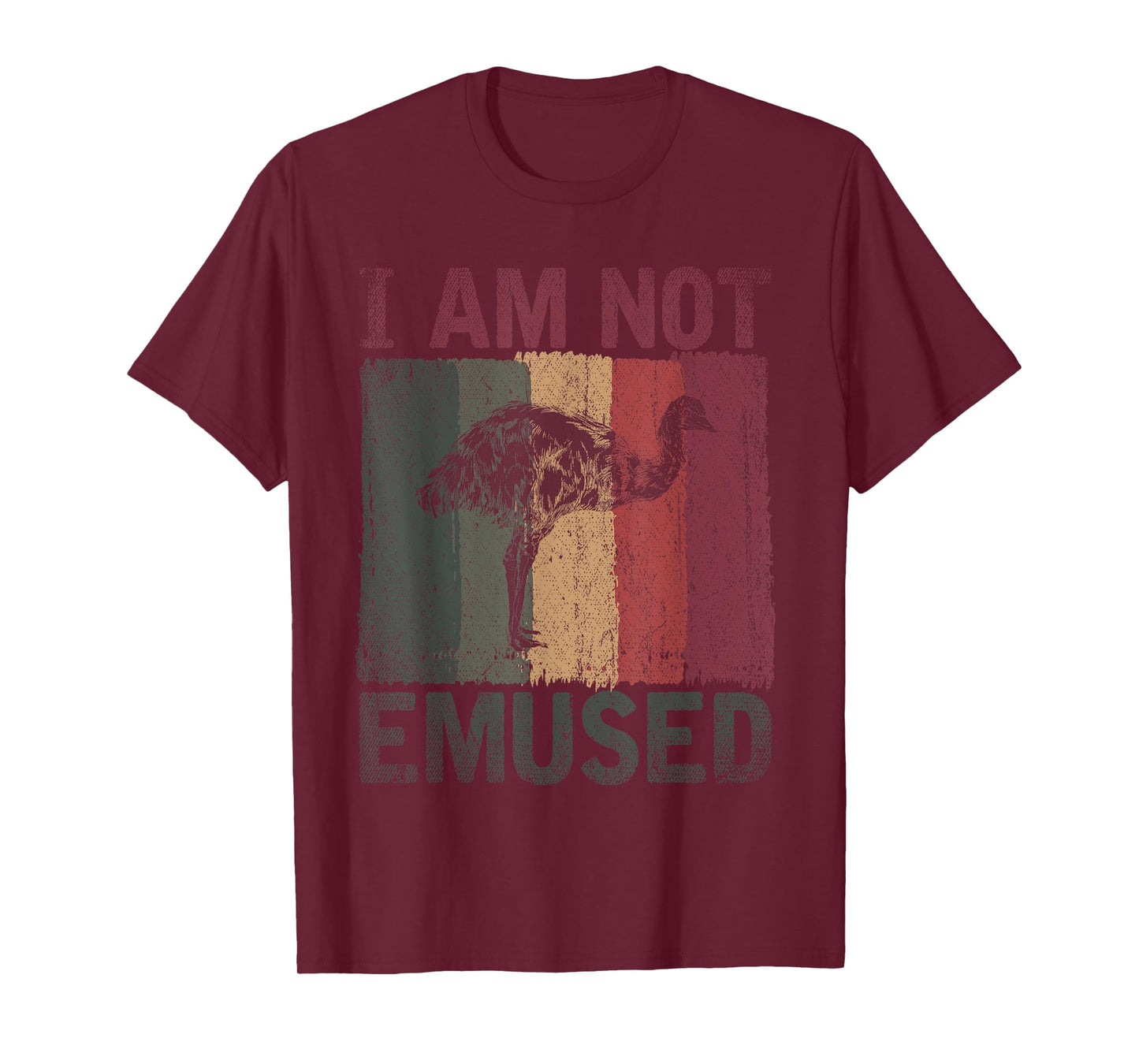 Retro Australian Flightless Bird I Am Not Emused Funny Emu T-Shirt