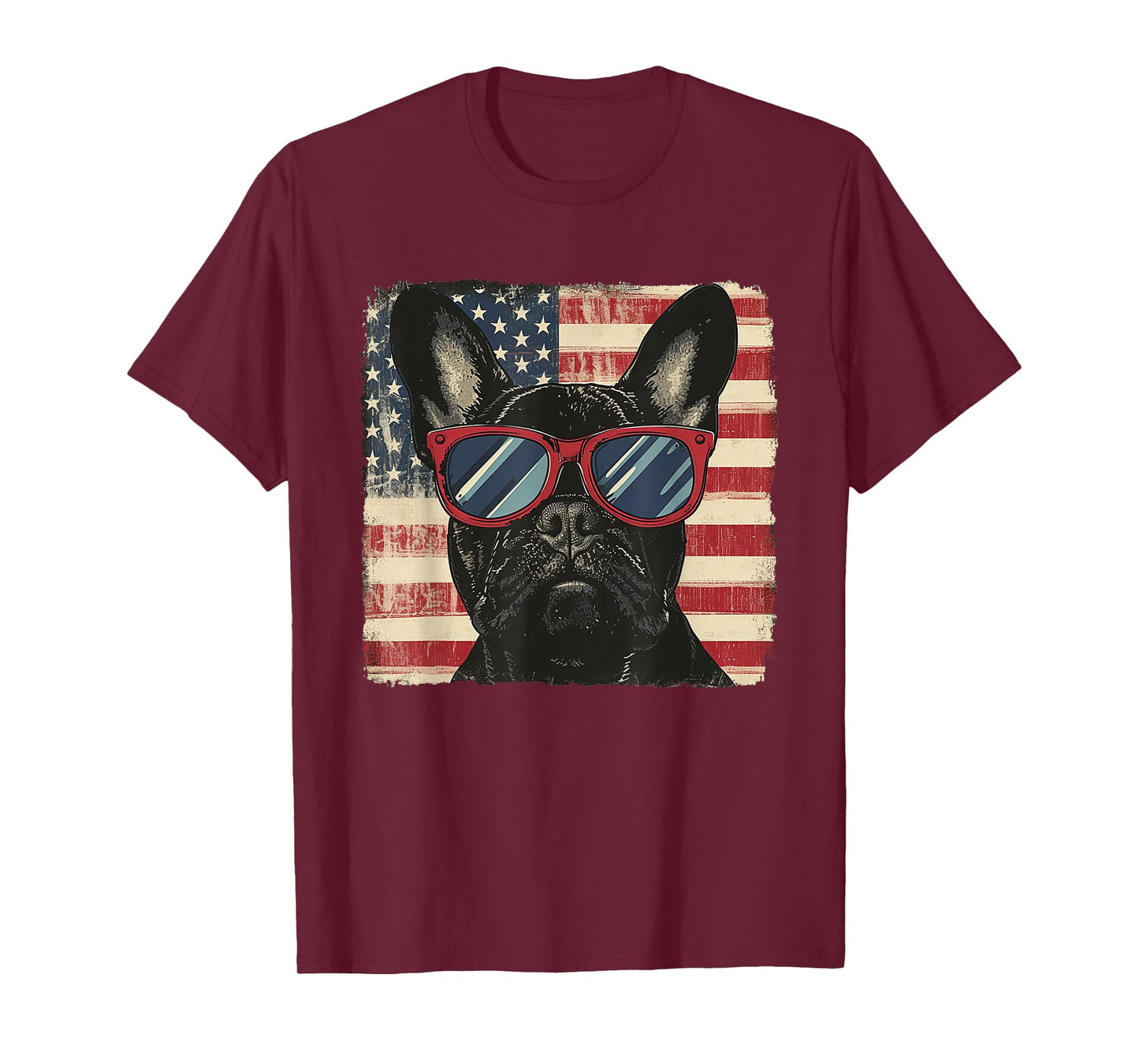 Frenchie America Flag 4th of July Women Men Kids T-Shirt