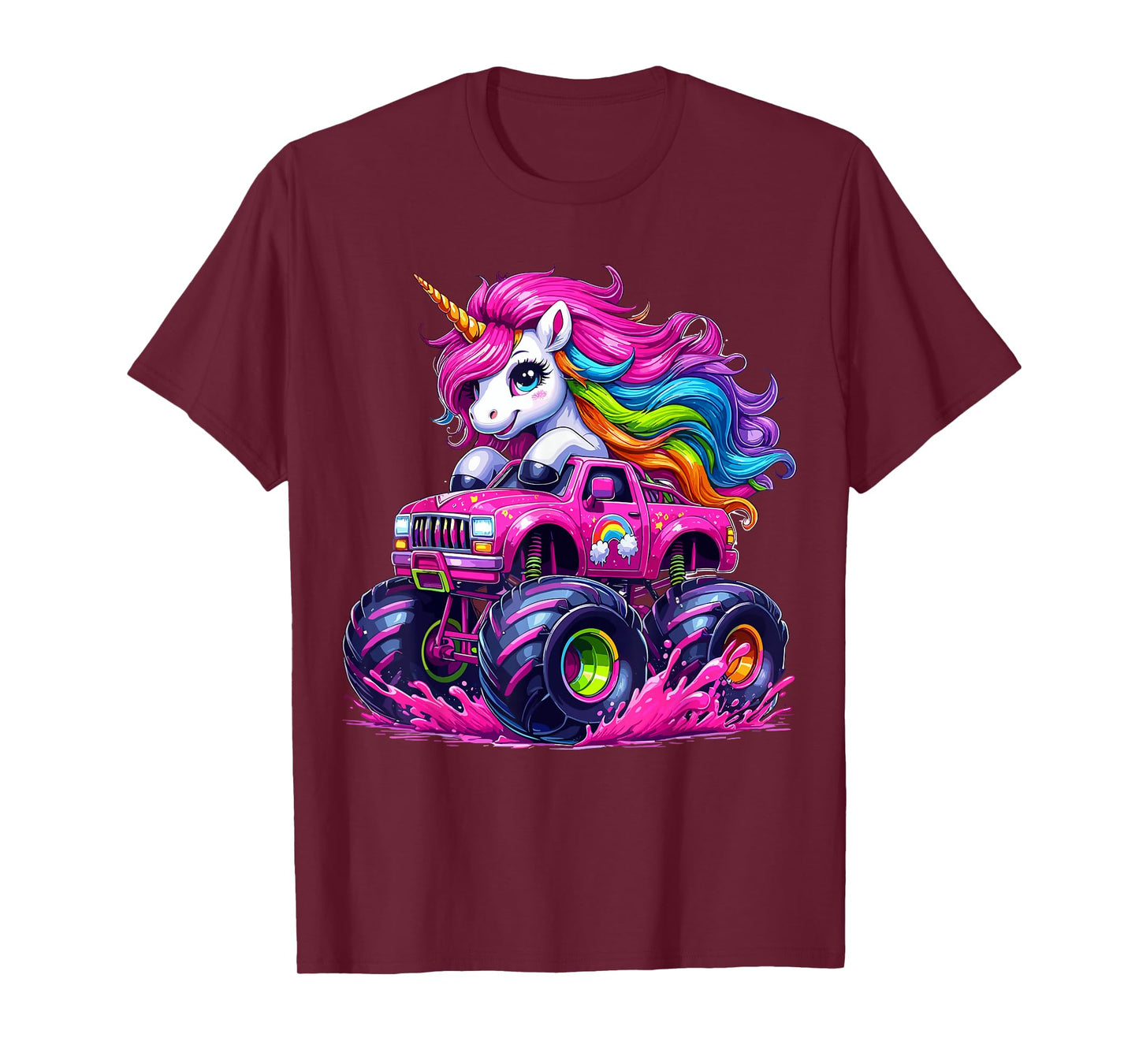 Unicorn Riding Monster Truck T-Shirt
