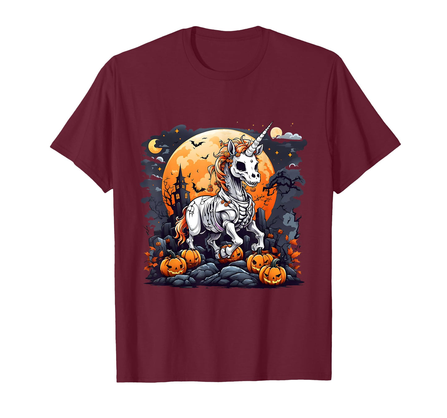 Cute Halloween Skeleton Unicorn Girls Women Witchy Halloween T-Shirt