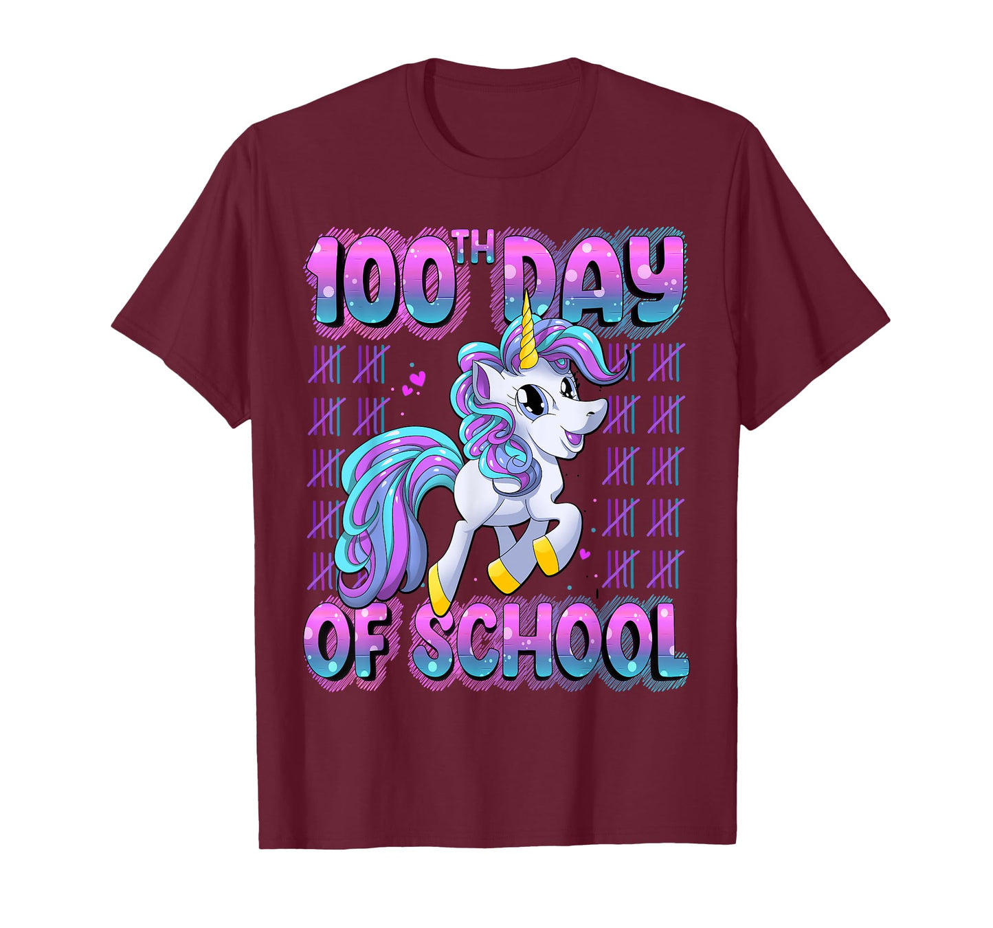 100 Days Of School Shirt Unicorn 100 Days Smarter 100th Day T-Shirt
