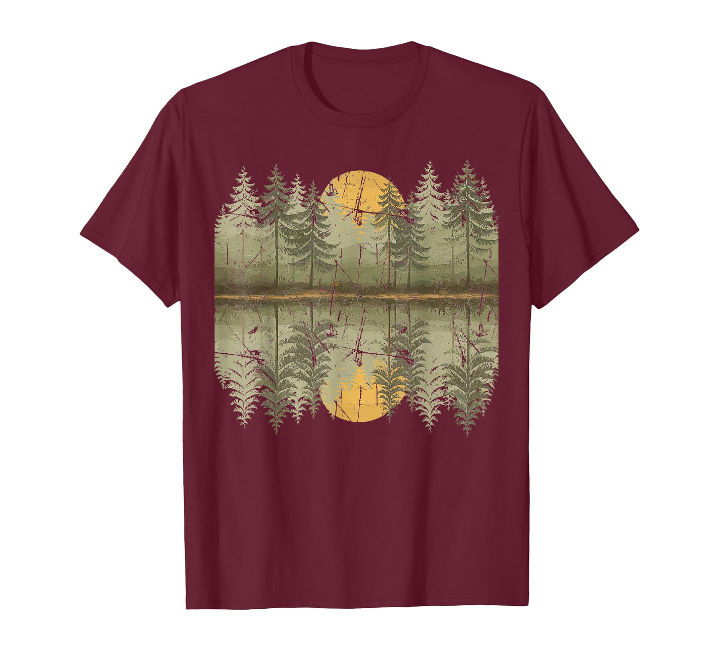 Nature Reflection Forest Trees Outdoor Wildlife T-Shirt