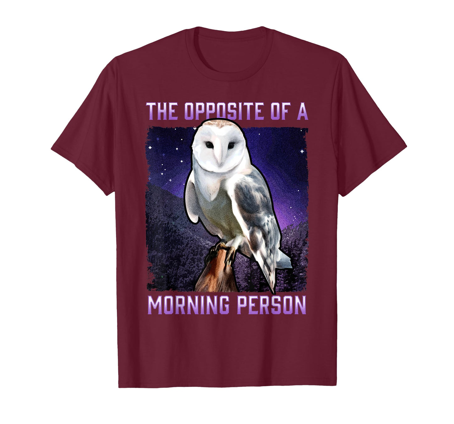 Snowy Owl Opposite of a Morning Person Bird Night Owl T-Shirt