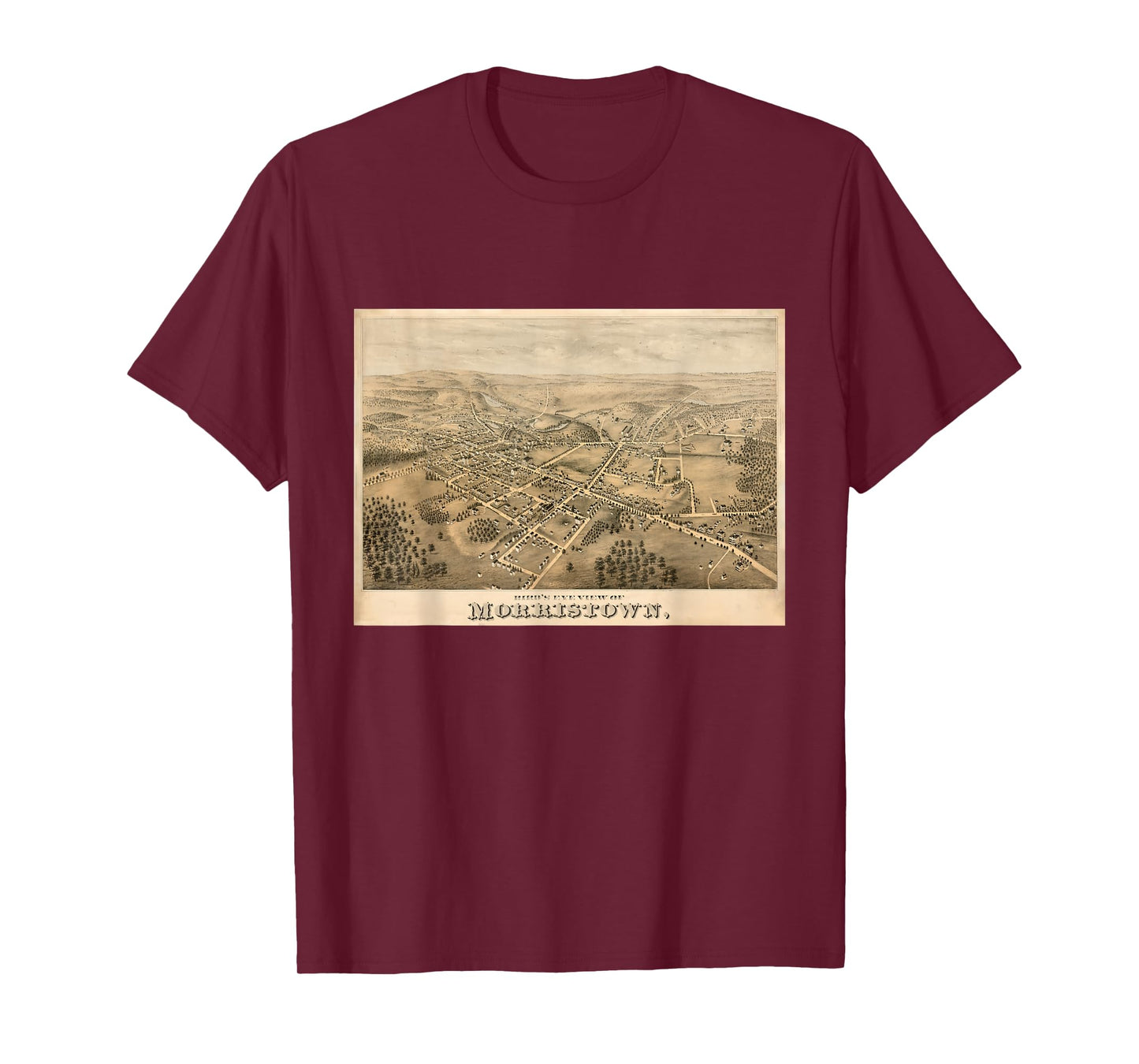Vintage Morristown NJ Map (1876) T-Shirt