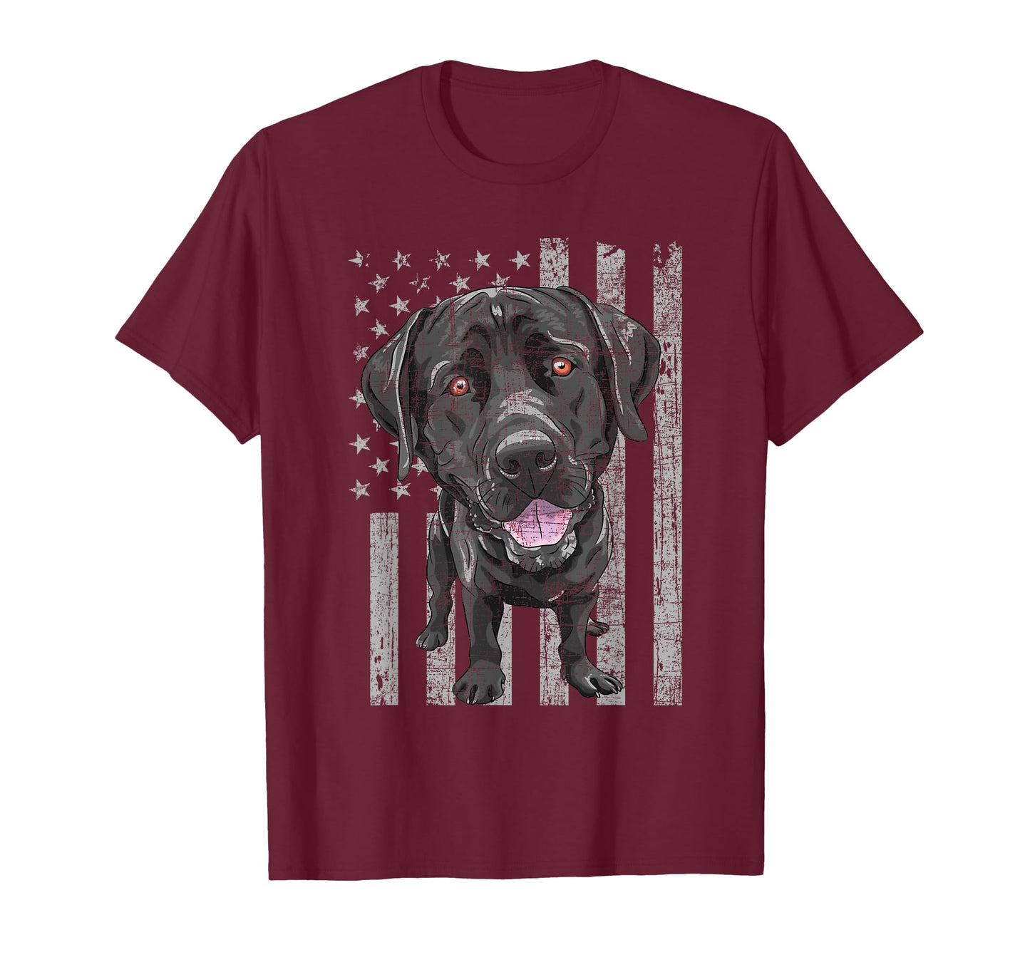 Patriotic Black Labrador - USA American Flag Dog Lover T-Shirt