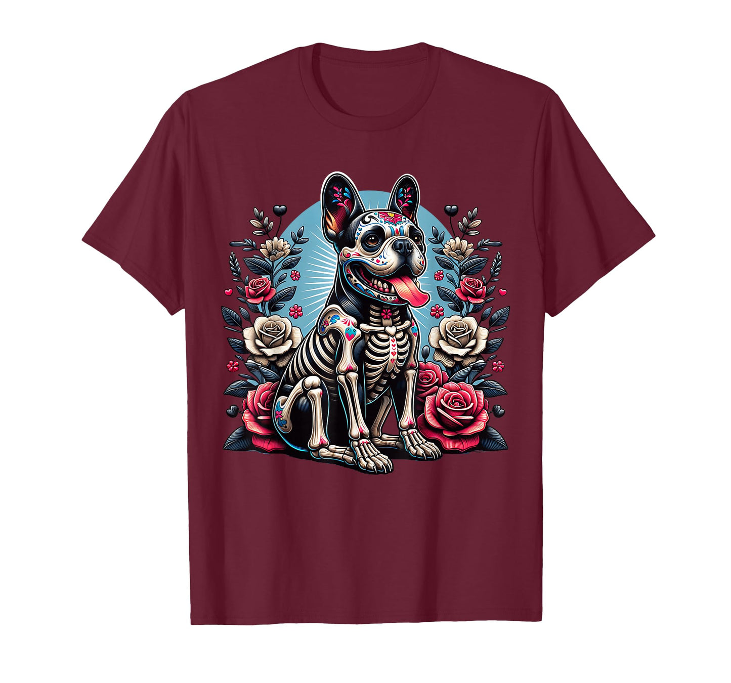 French Bulldog Dia De Los Muertos Frenchie Halloween T-Shirt