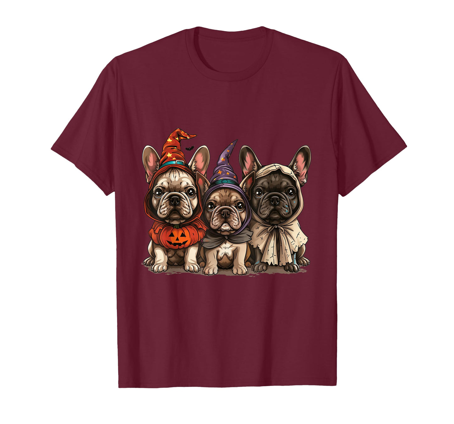 Cute French Bulldogs Halloween Pumpkin Frenchie Puppy Dogs T-Shirt