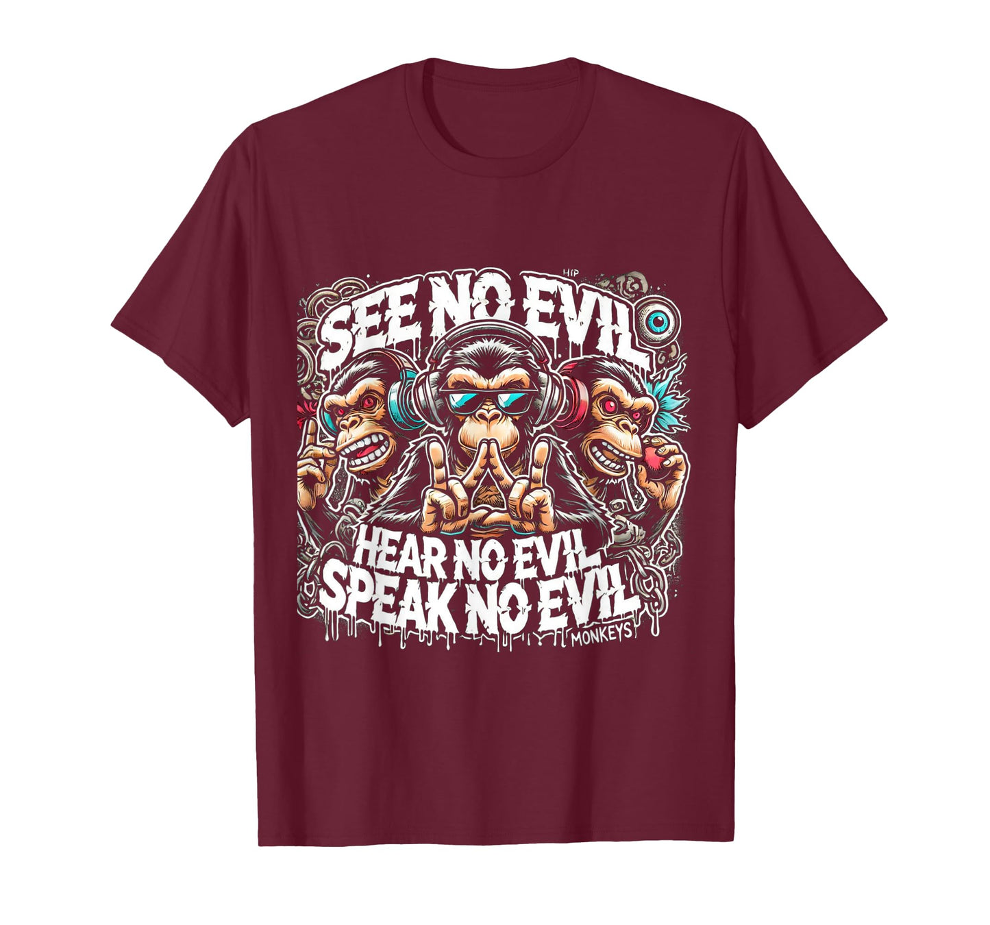 Three Wise Monkeys See No Evil Hear No Evil Speak No Evil T-Shirt