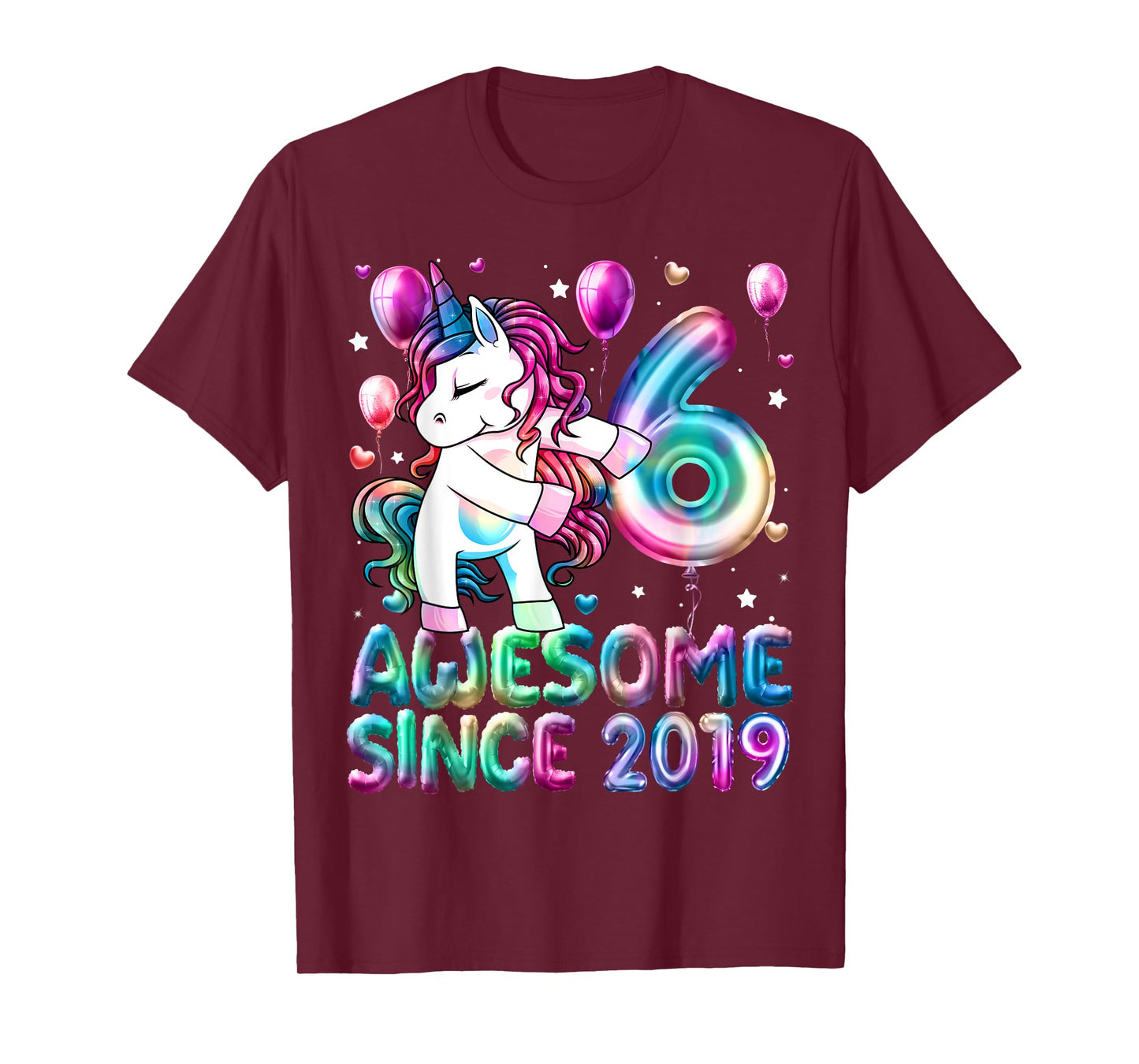 Flossing Unicorn 6 Year Old 6th Birthday Girl Unicorn Party T-Shirt