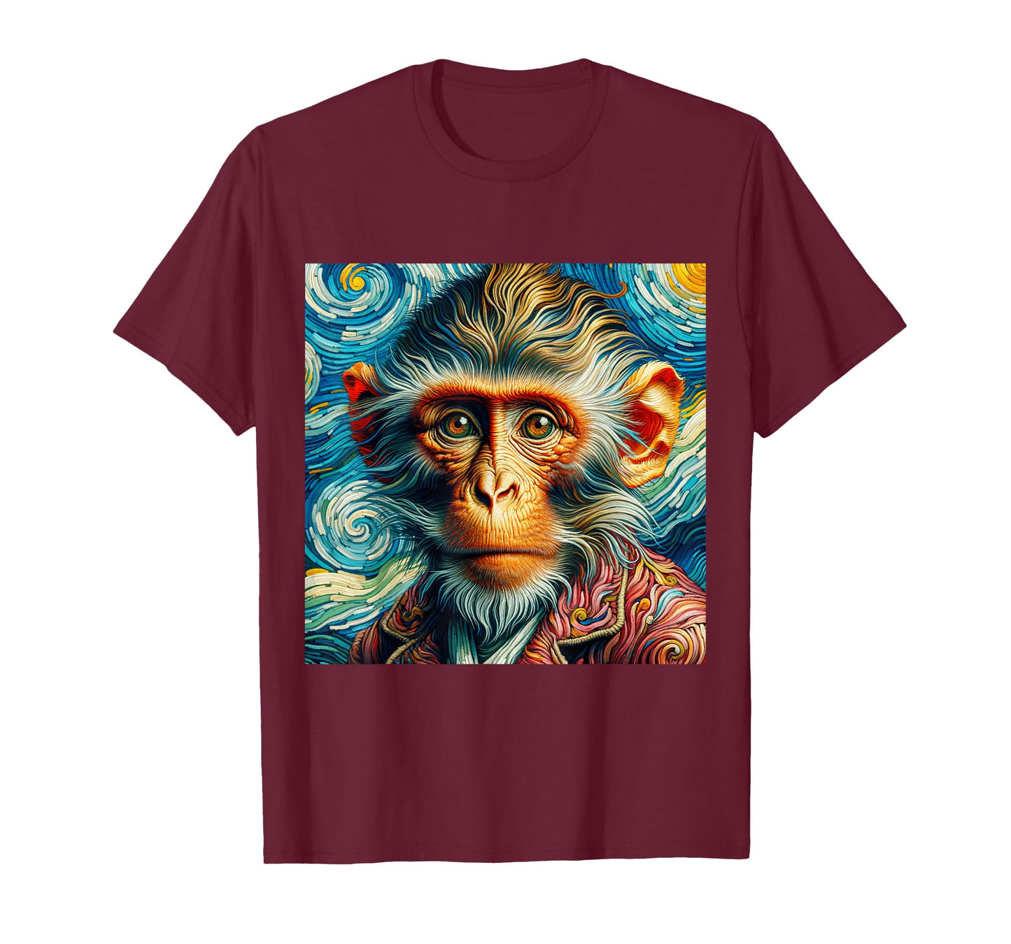Vincent Van Gogh Shirt Monkey Vangogh Ape Rhesus Macaque Art T-Shirt
