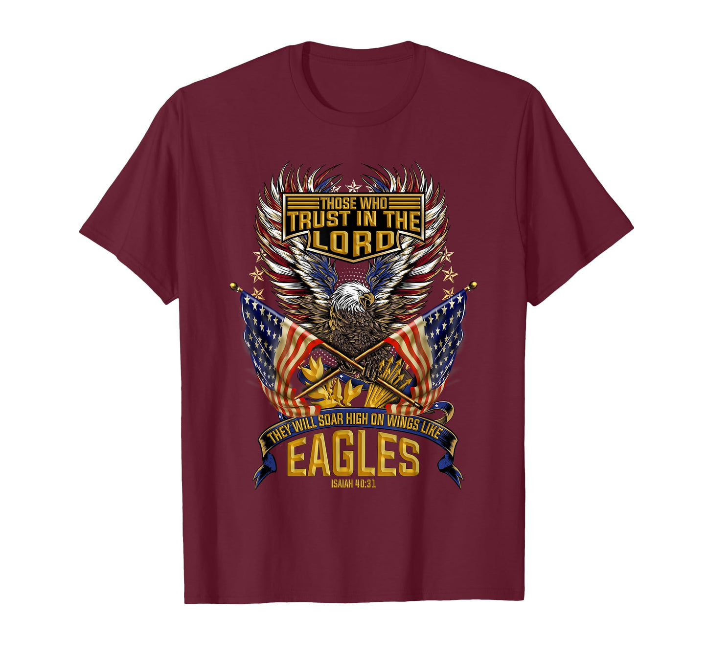 Soar On Wings Like Eagles Christian Patriotic T-Shirt T-Shirt for Women Kids Men