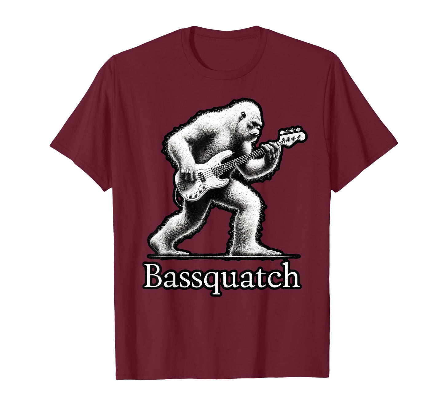 Bassquatch Bigfoot Playing Bass Guitar – Funny Sasquatch T-Shirt