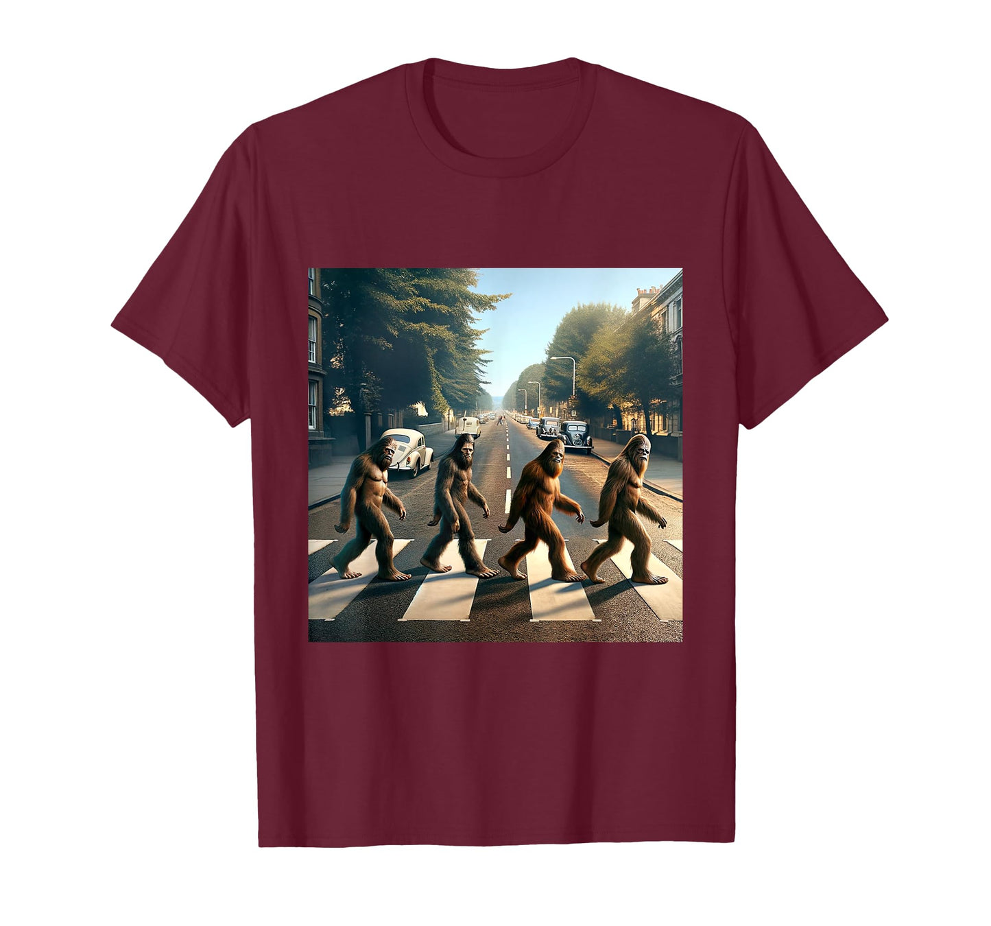 Sasquatch Road Crossing Parody Bigfoot Lover T-Shirt
