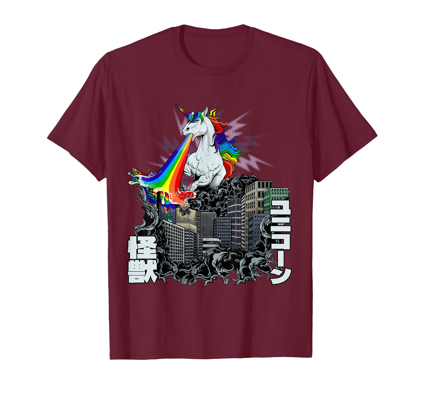 Kaiju Monster Unicorn Rainbow Japan Anime Merch Manga T-Shirt
