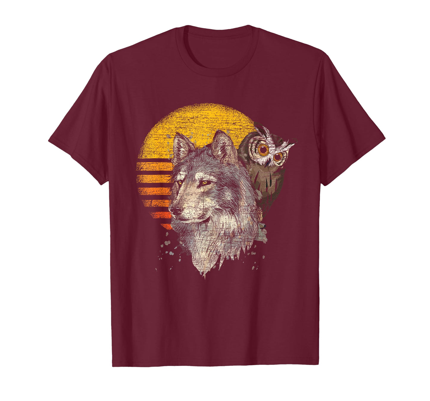 Retro Wolf Owl T-Shirt