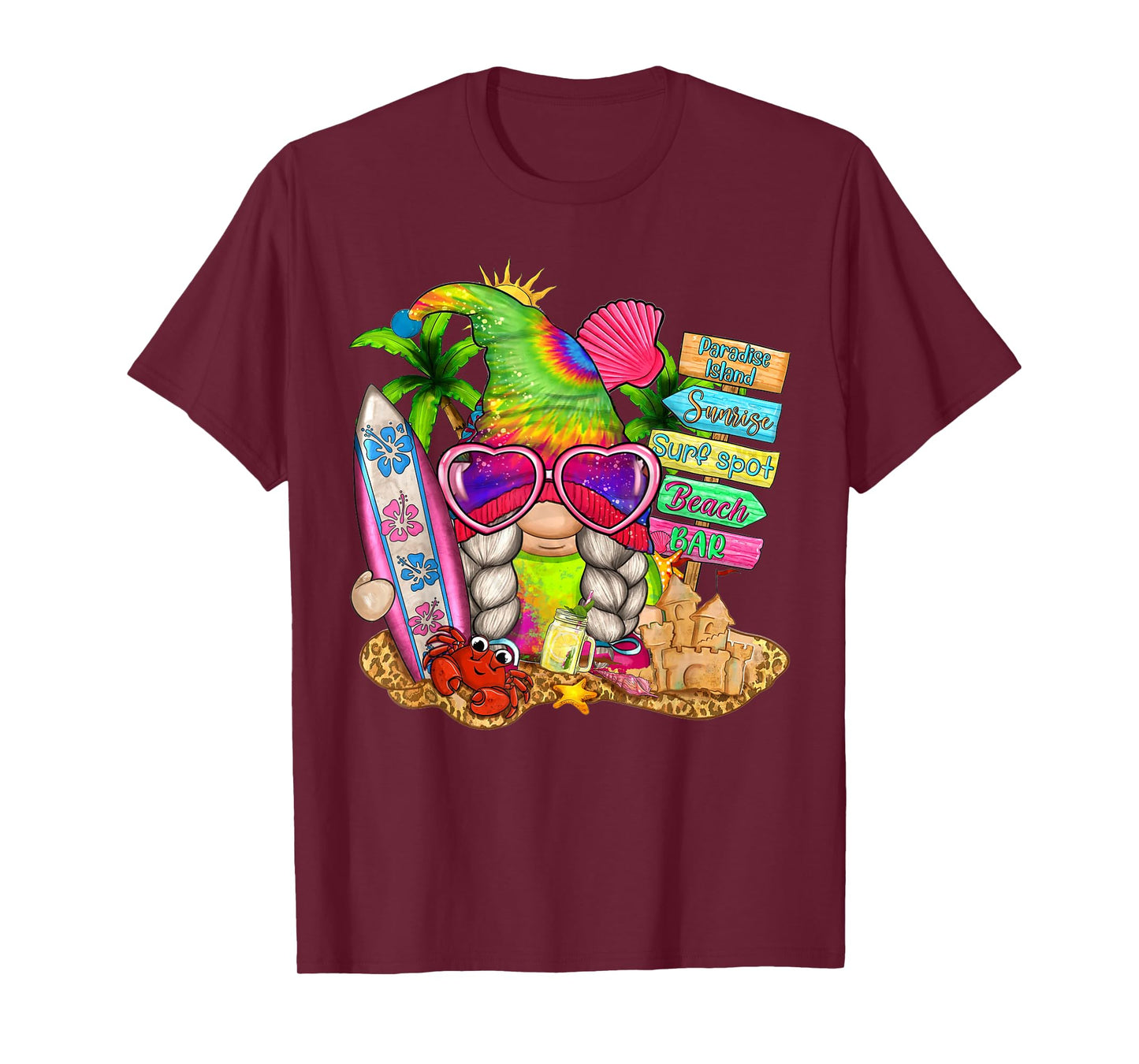 Summer Vibes Gnomes Beach Party Cute Gnome Hello Summer T-Shirt