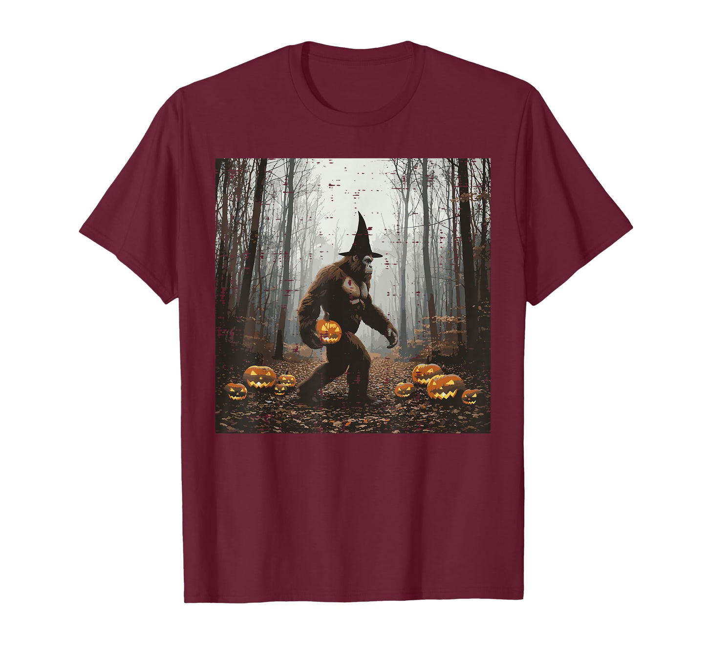 Halloween Bigfoot Forest Pumpkin Sasquatch Costume Men Women T-Shirt