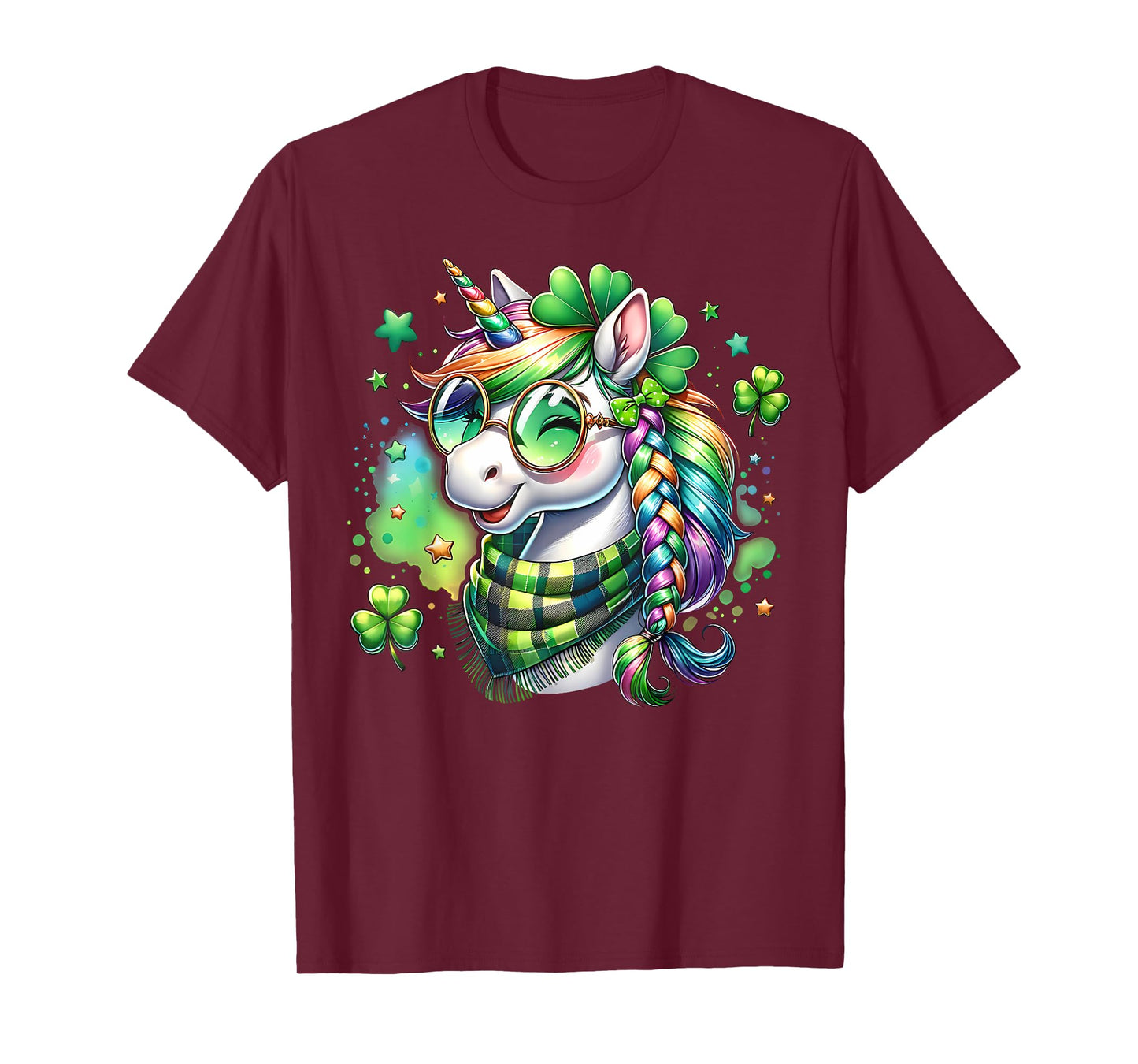 Cute Unicorn Shamrock St Patricks Day Girls Kids Lepricorn T-Shirt