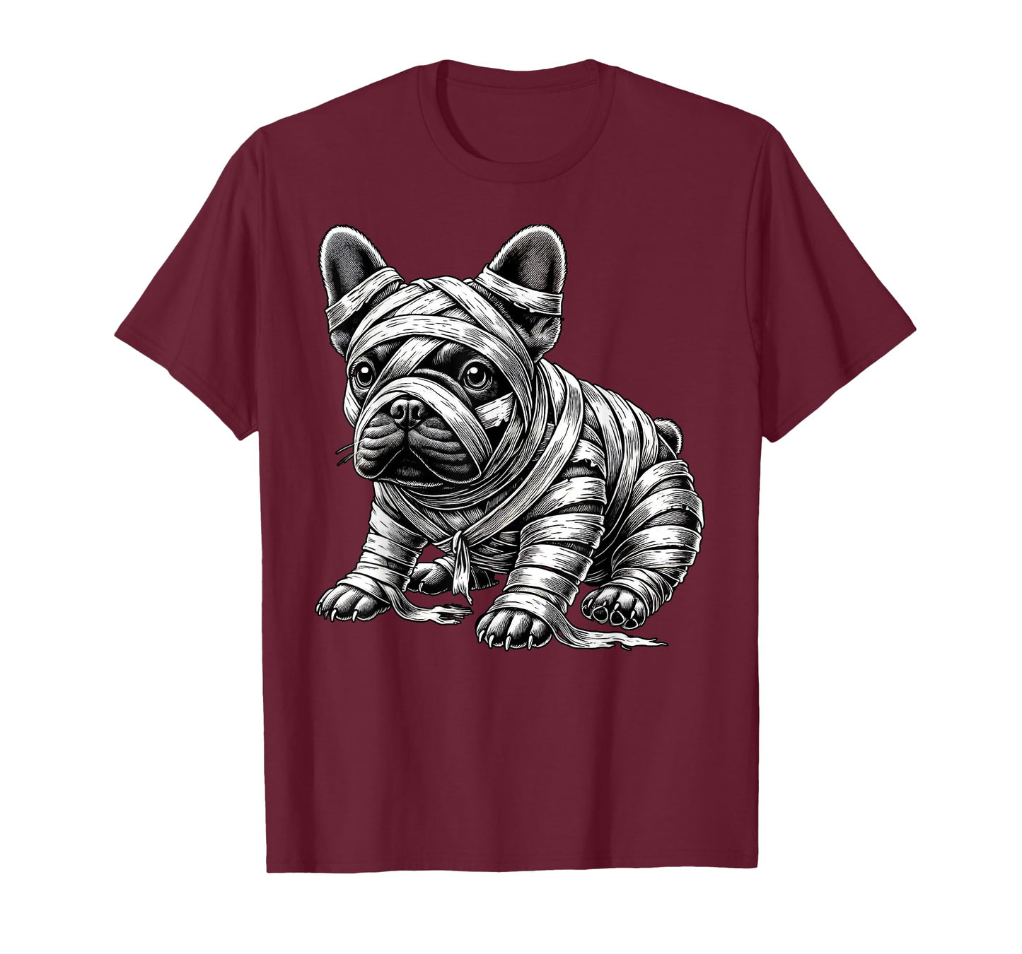 Halloween Bulldog Frenchie Mummy Costume Dog Puppy Men Women Kids T-Shirt