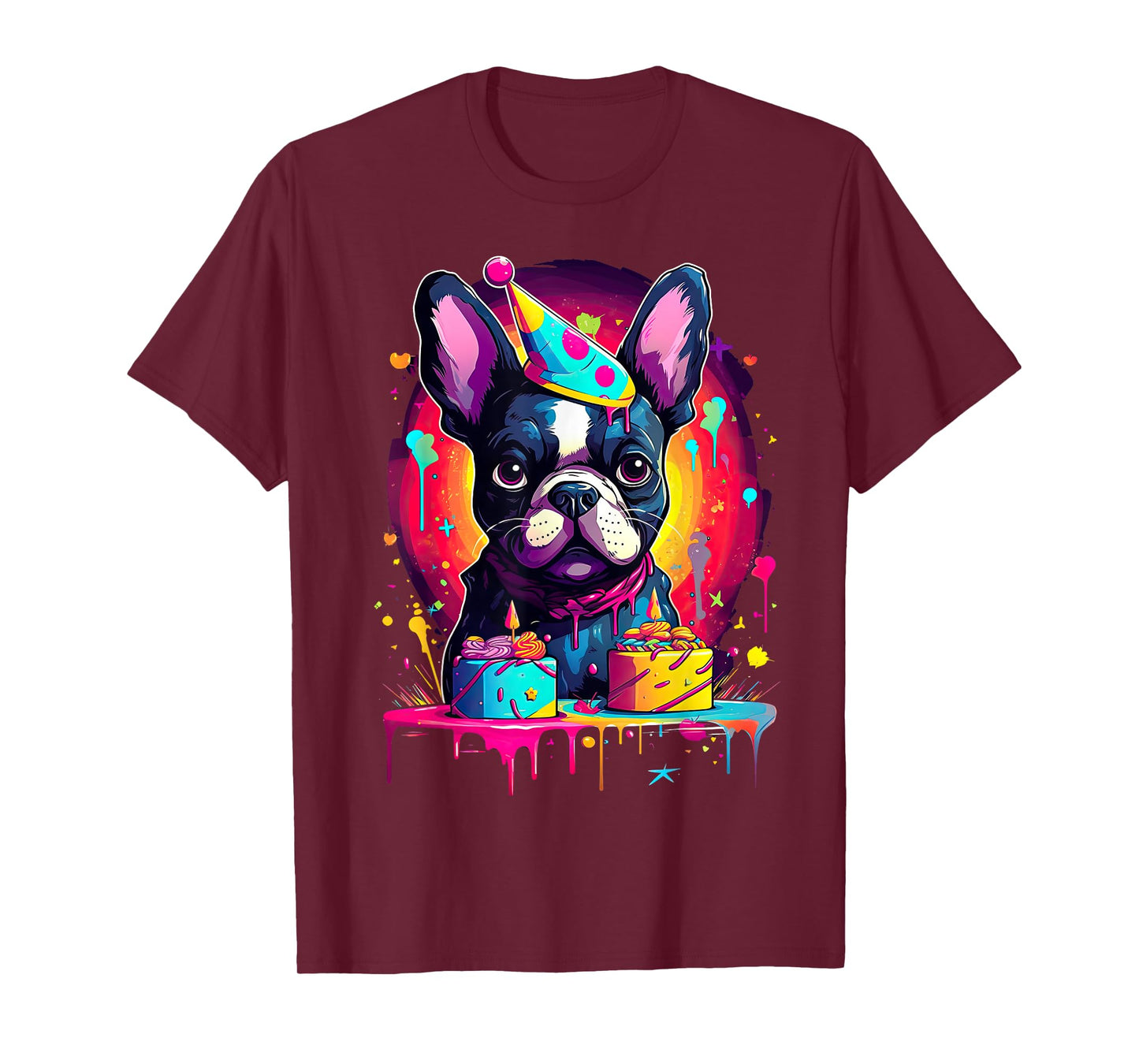 French Bulldog Dog Birthday Party Themed Mens Women T-Shirt