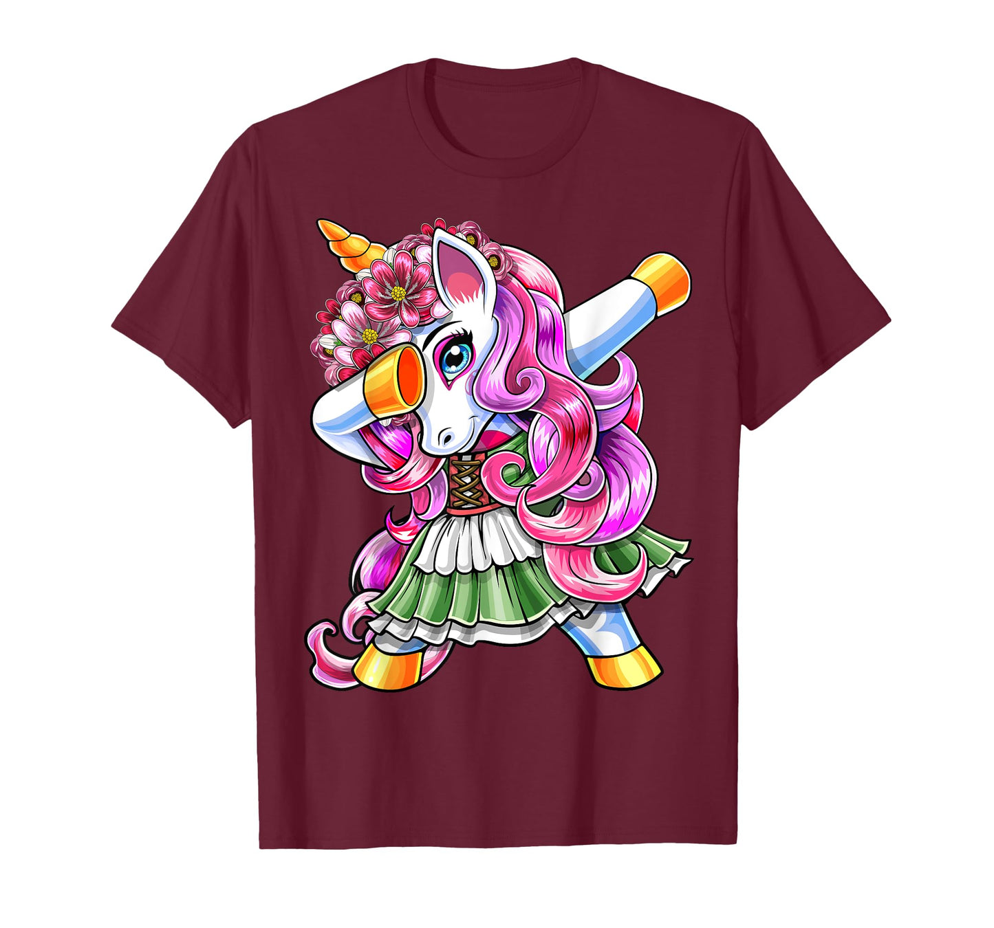Dabbing Unicorn Oktoberfest Dirndl Bavarian Costume Shirt T-Shirt