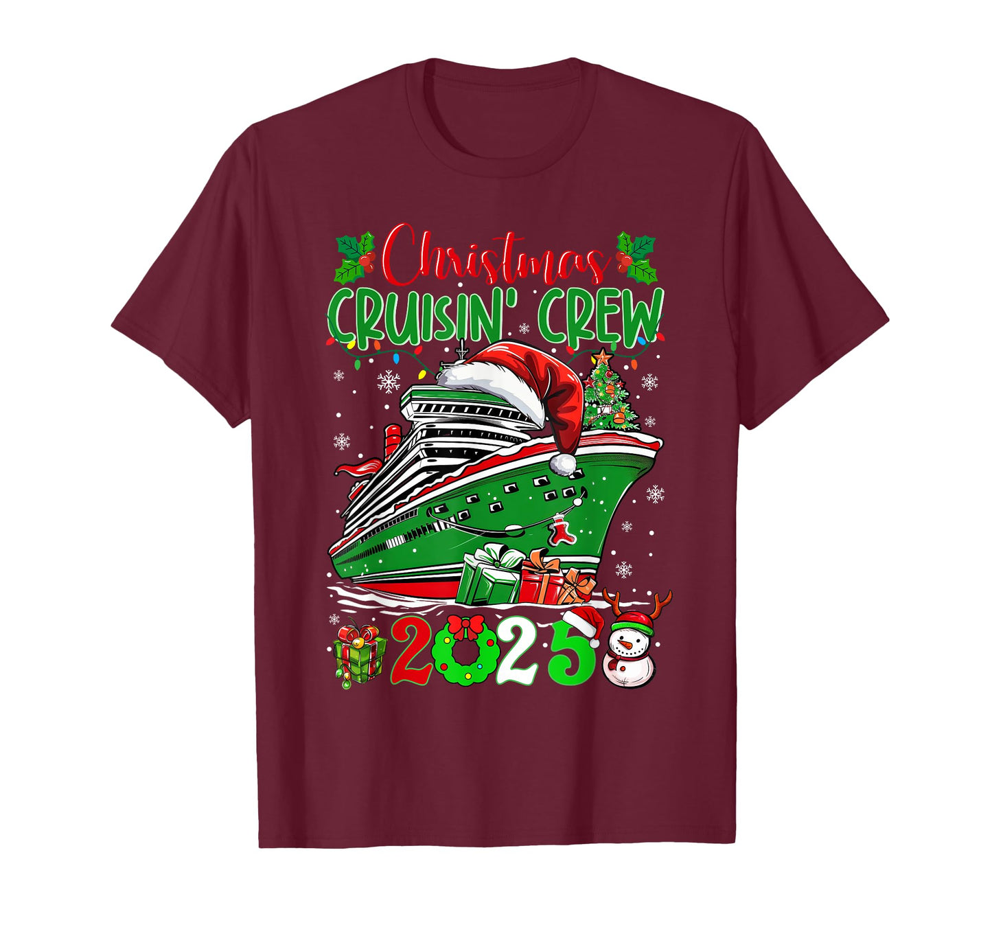 Christmas Cruisin Crew 2025 Matching Family Cruise Holiday T-Shirt
