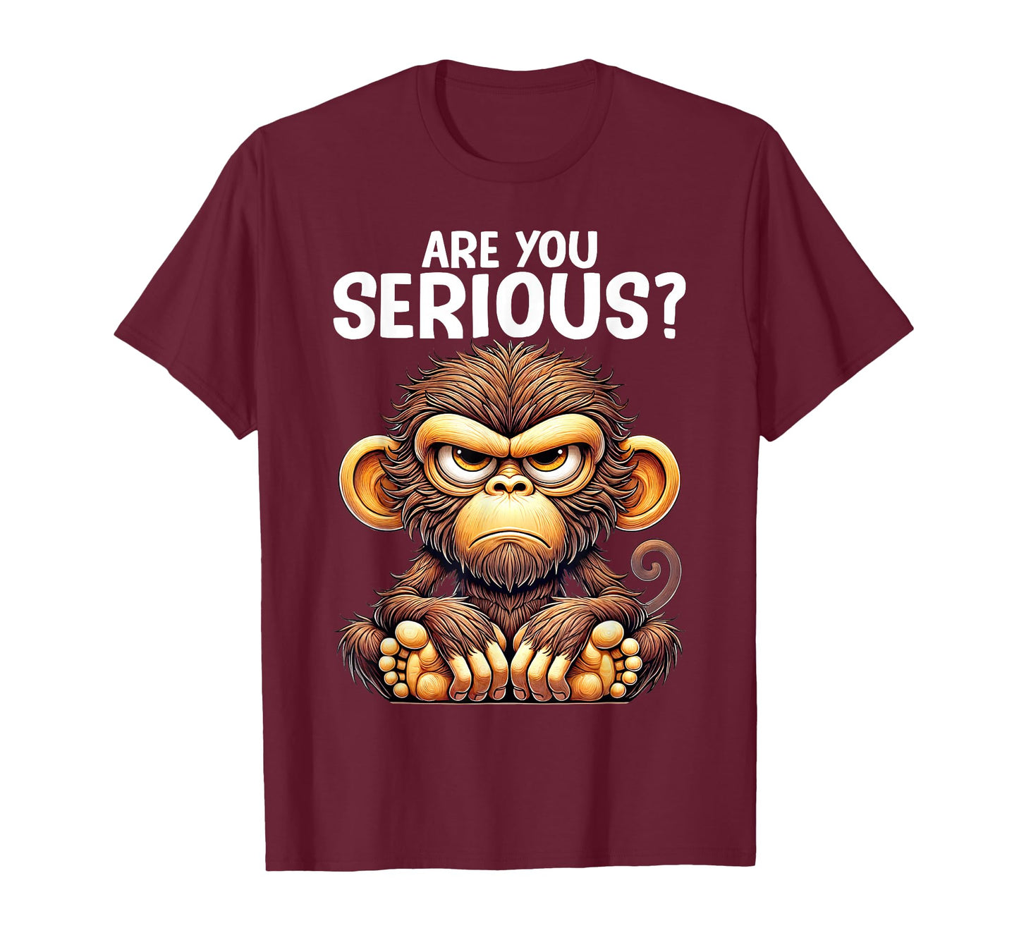 Humor Are You Serious Grumpy Funny Monkey Meme T-Shirt