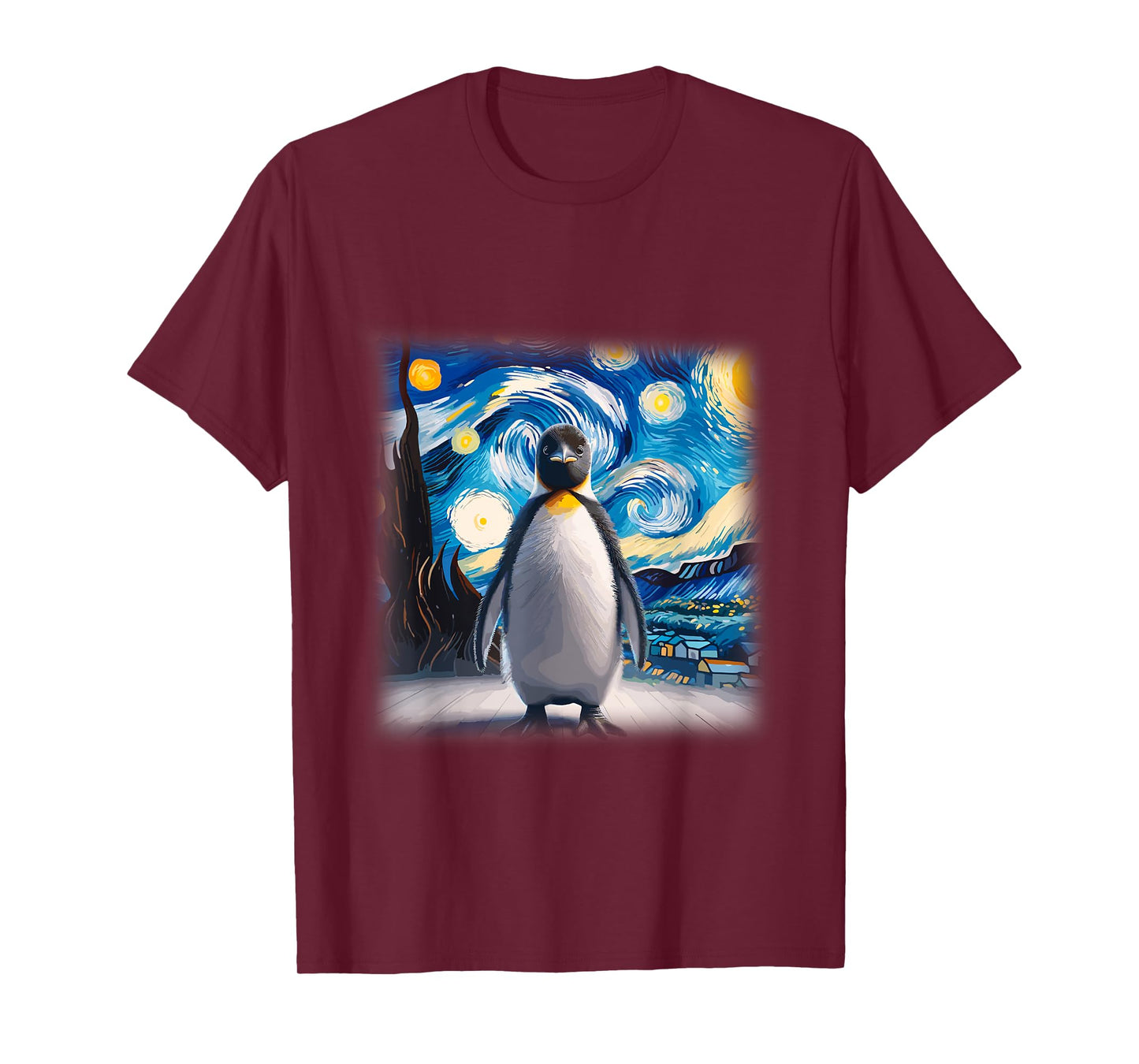 Cool Van Gogh Penguin Lover Starry Night Penguin T-Shirt