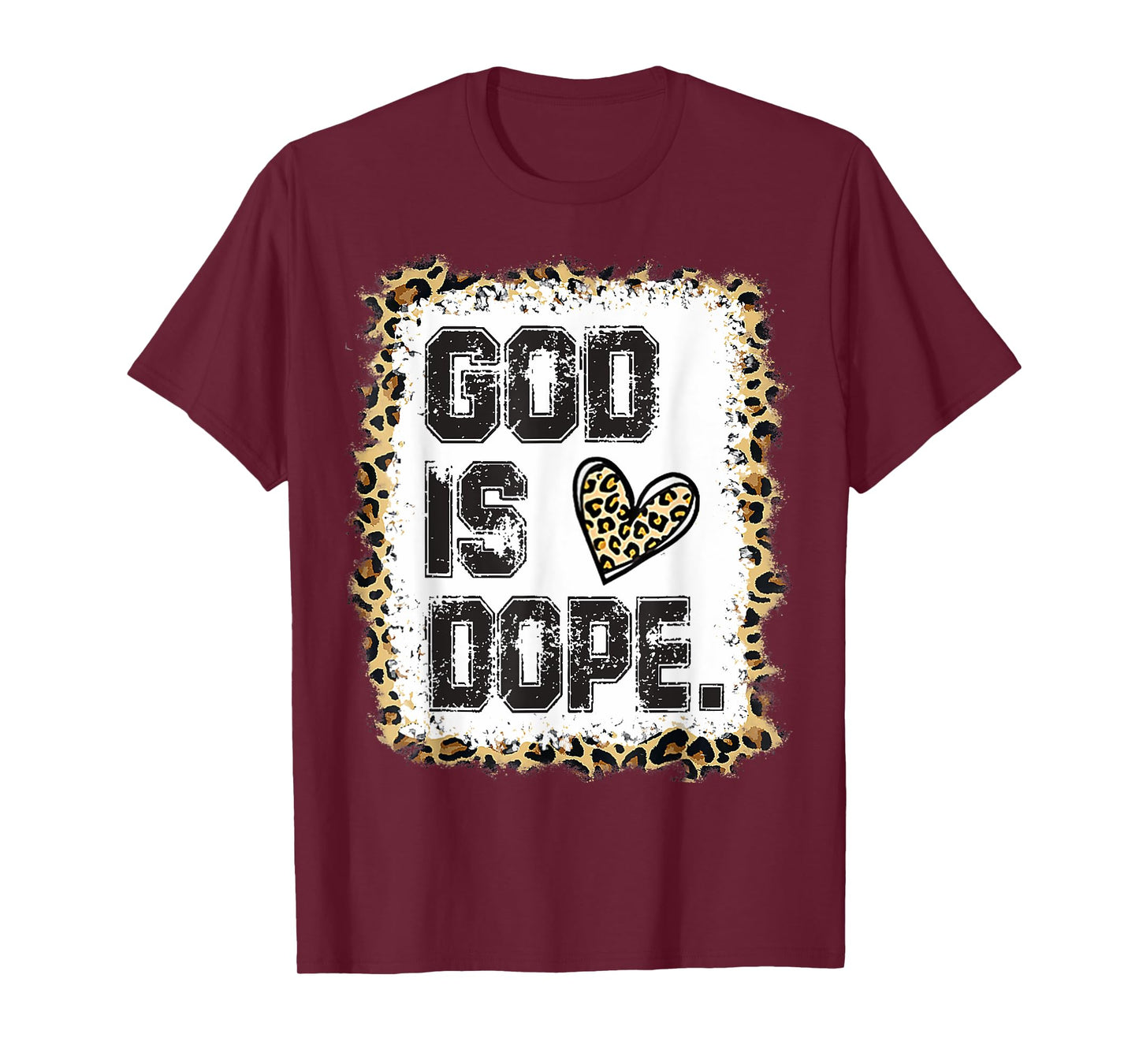 God Is Dope Leopard Pattern T-Shirt