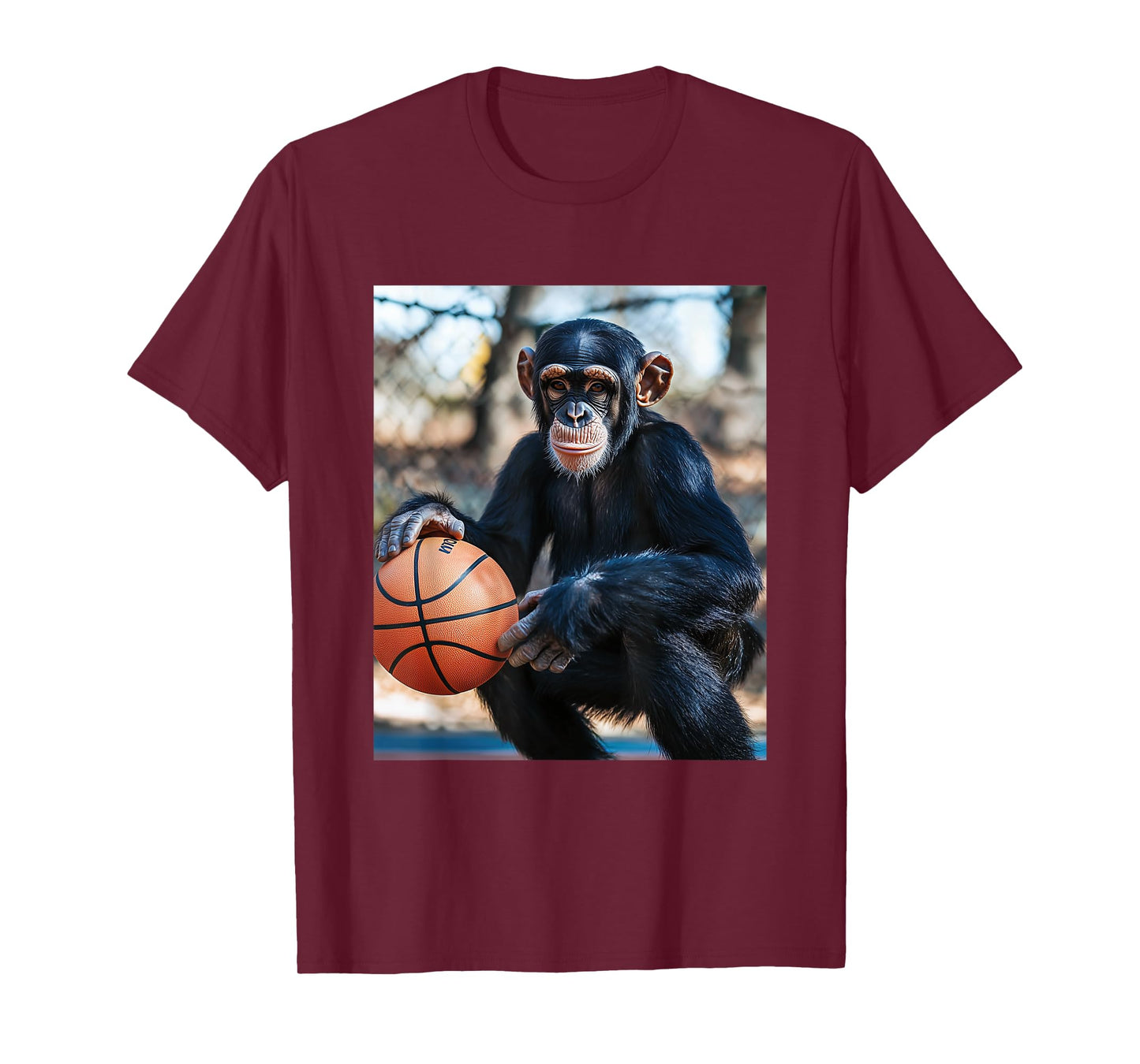 Chimpanzee Basketball Monkey Funny Graphic T-Shirt