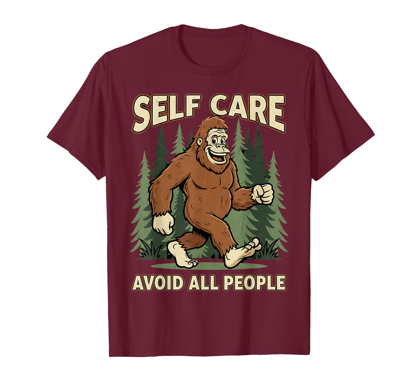 Self Care Mental Health Funny Bigfoot Graphic T-Shirt