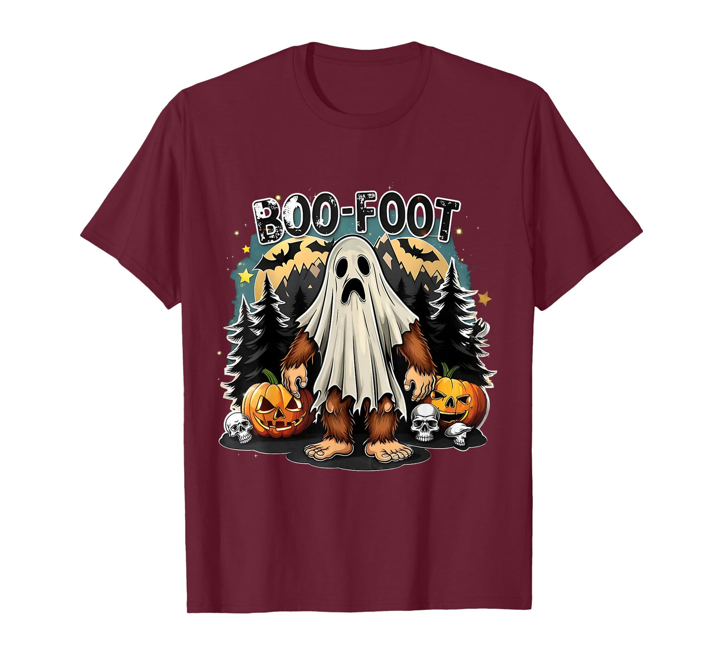 Boo Foot Funny Bigfoot Ghost Halloween Costume T-Shirt