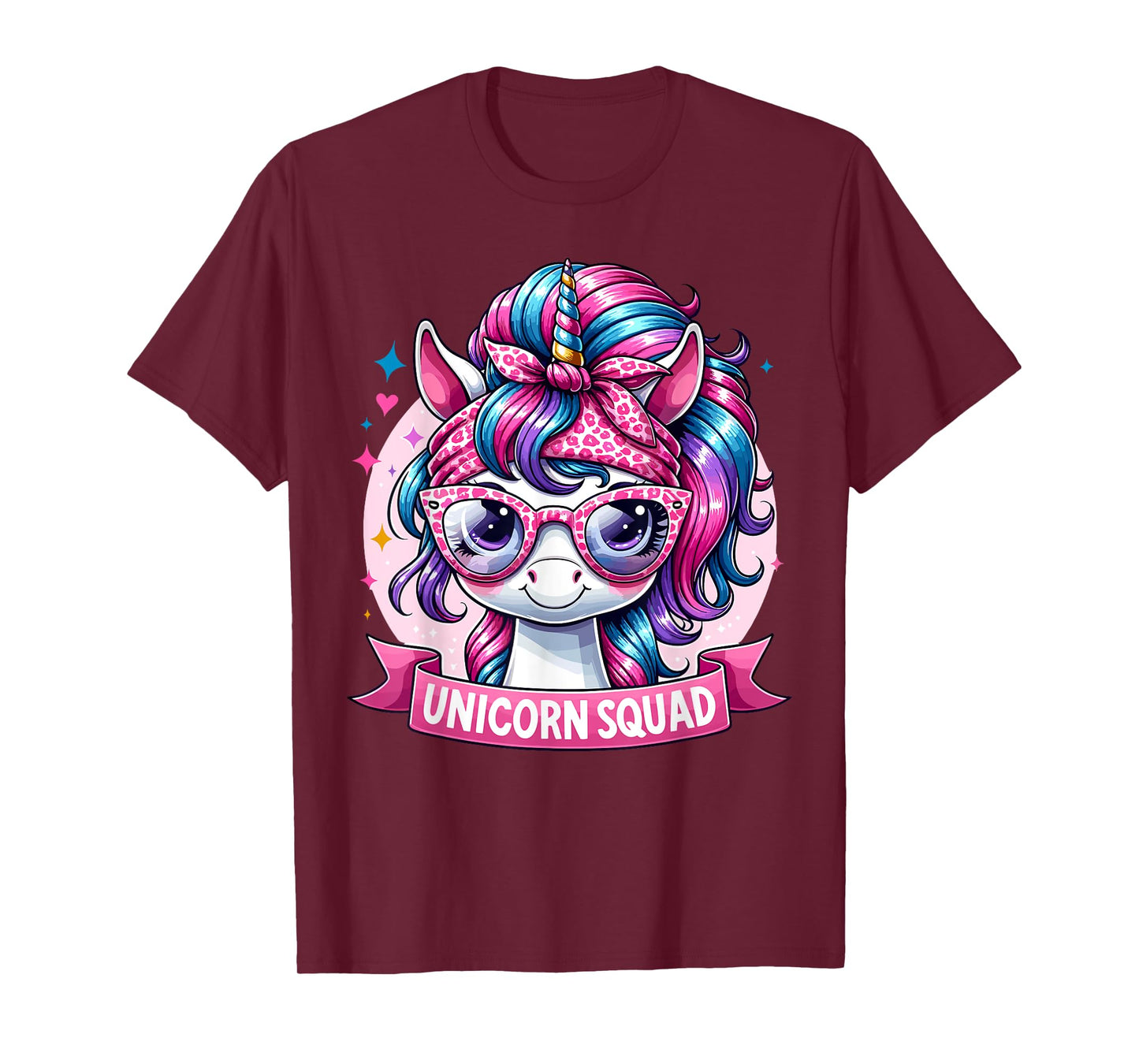 Unicorn Squad - Graceful Unicorn with leopard Bandana T-Shirt