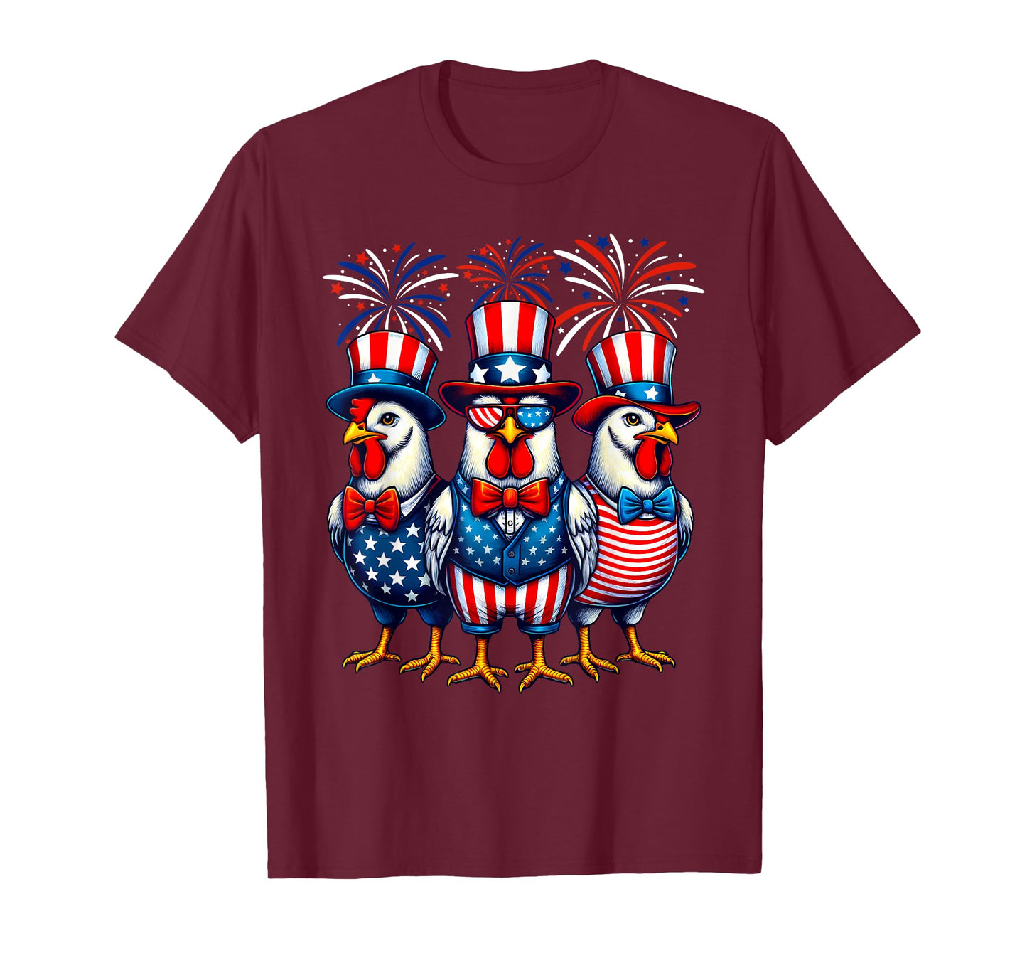 Patriotic Chicken USA Flag Chicken Lover 4th of July T-Shirt