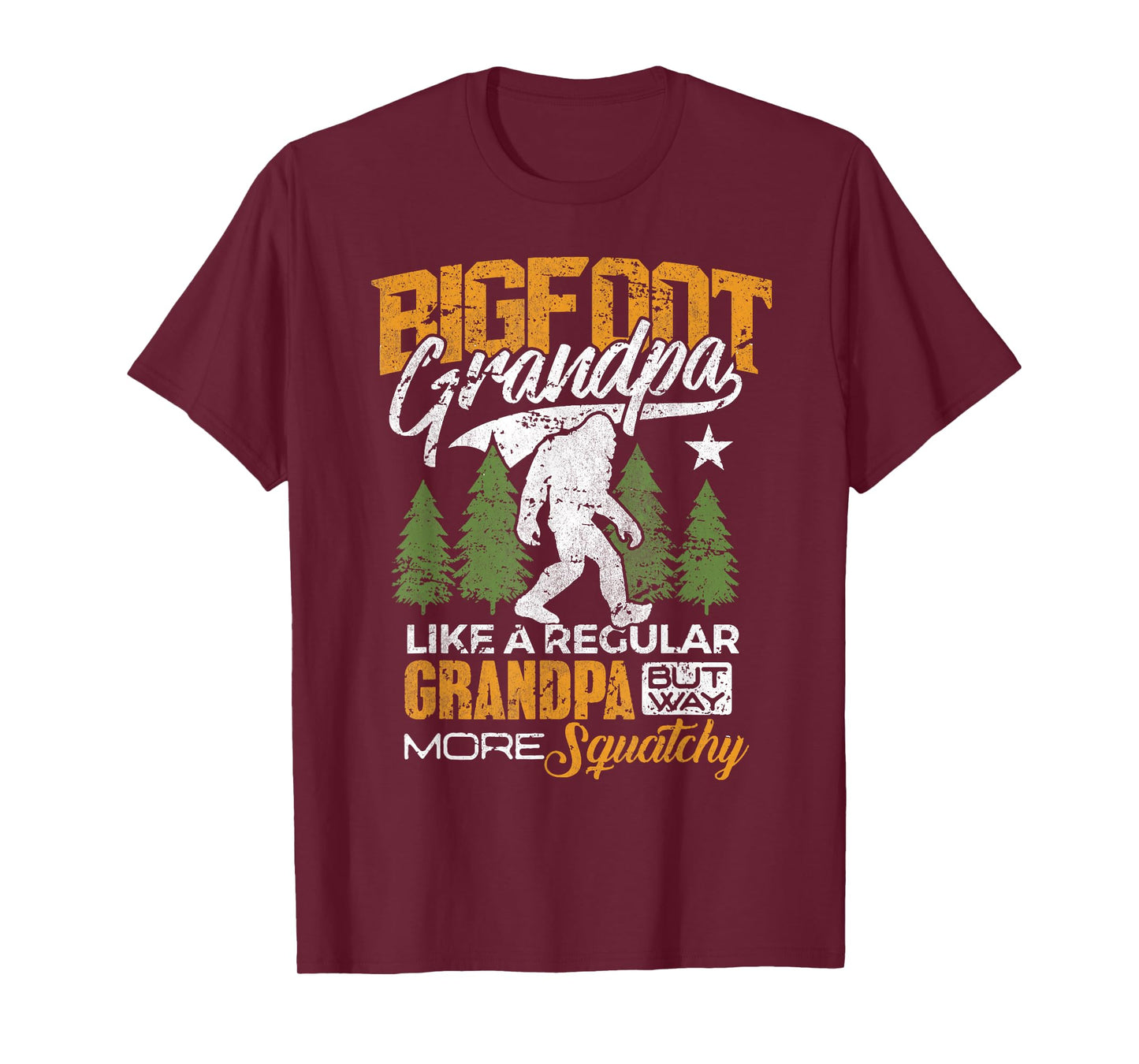 Bigfoot Grandpa T-Shirt Grandfather Sasquatch Yeti Camping T-Shirt