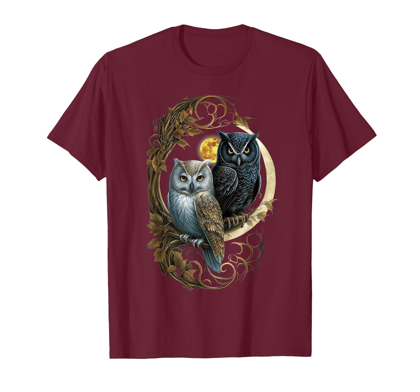 Moon Owl Birds Owl Gifts Graphic for Men Women Boys Girls T-Shirt