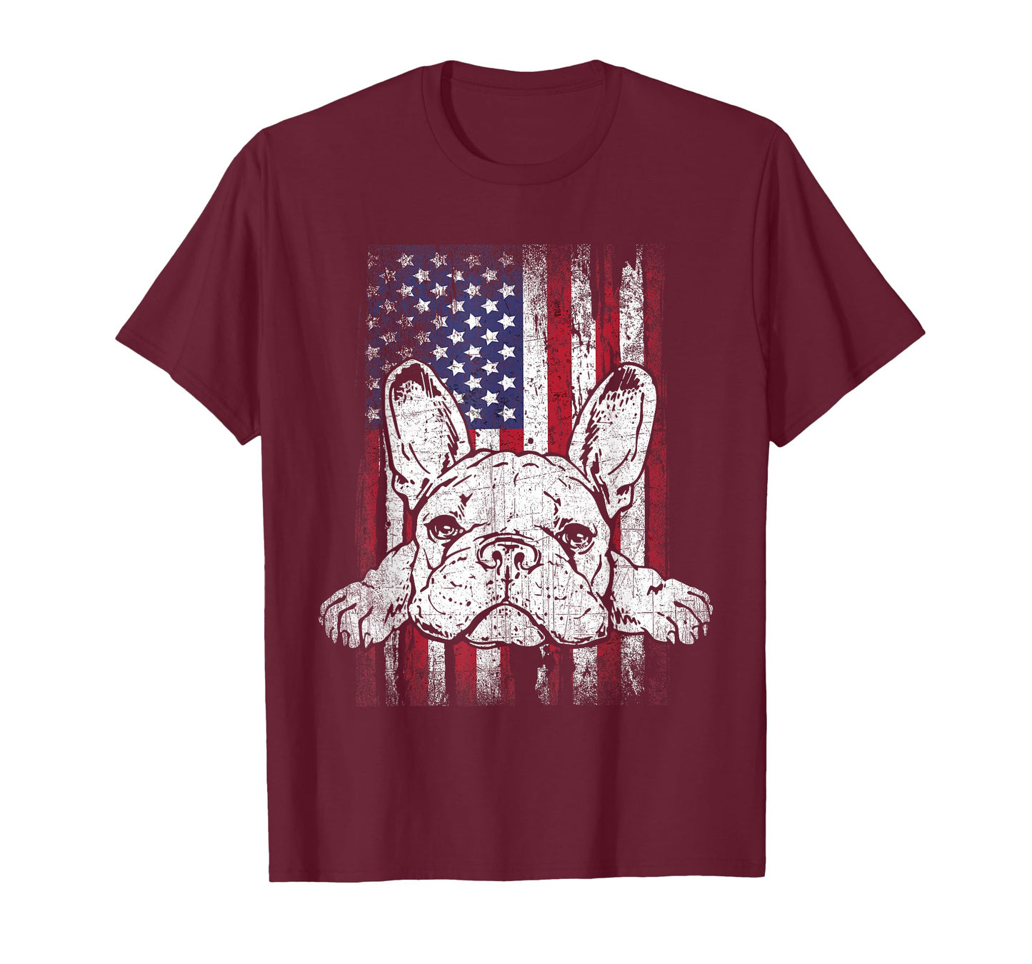 Patriotic French Bulldog American Flag Dog T-Shirt