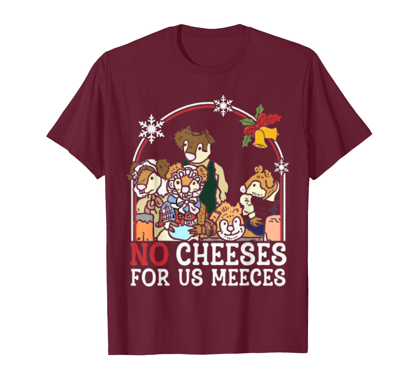Retro Christmas No Cheese 90s For Us Music Meeces T-Shirt