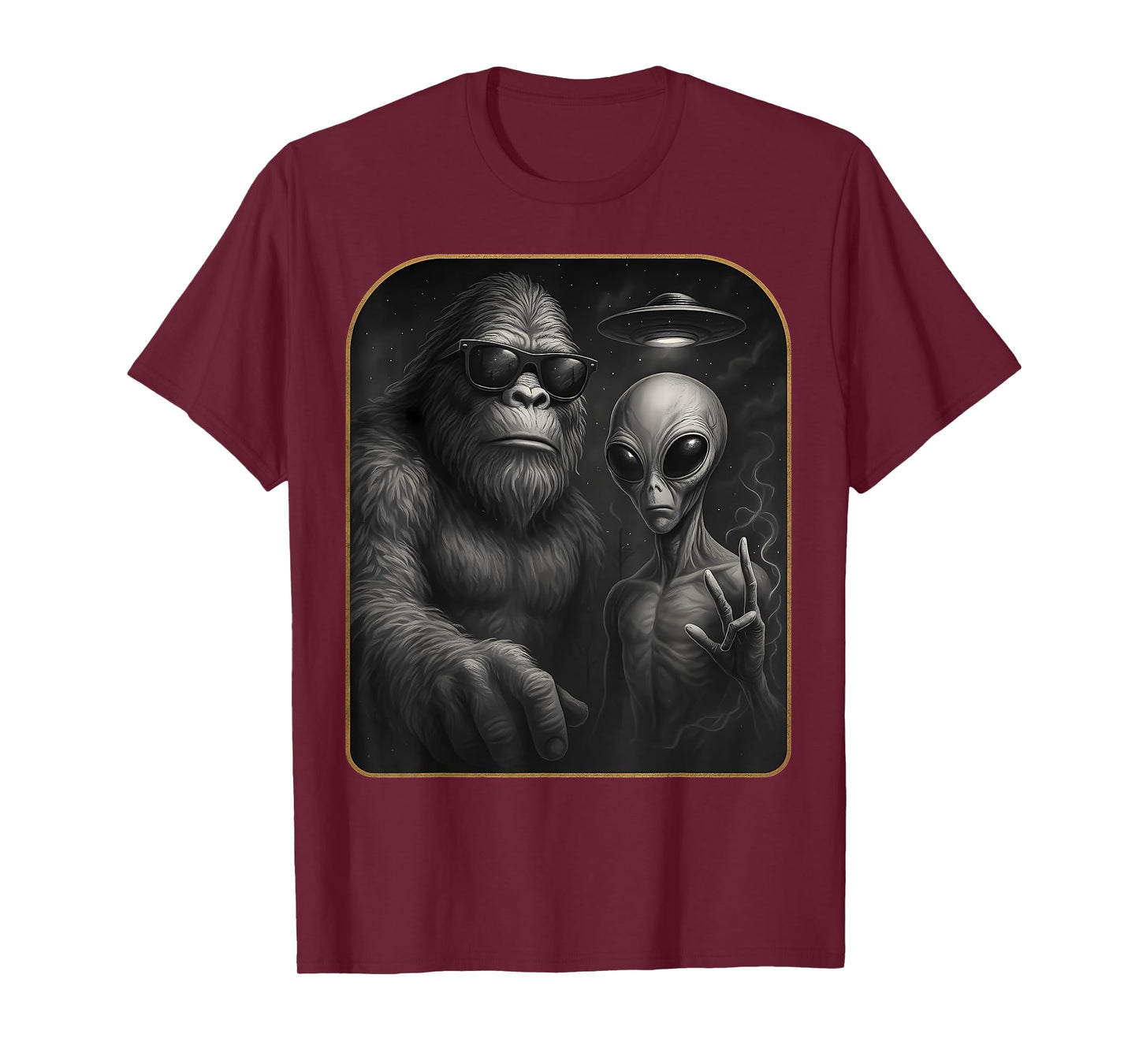 Bigfoot Alien UFO T-Shirt