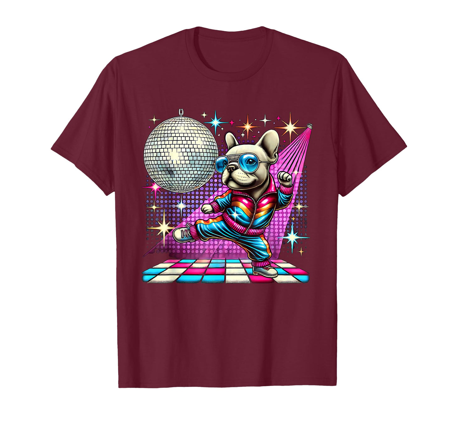 Aesthetic French Bulldog Disco T-Shirt