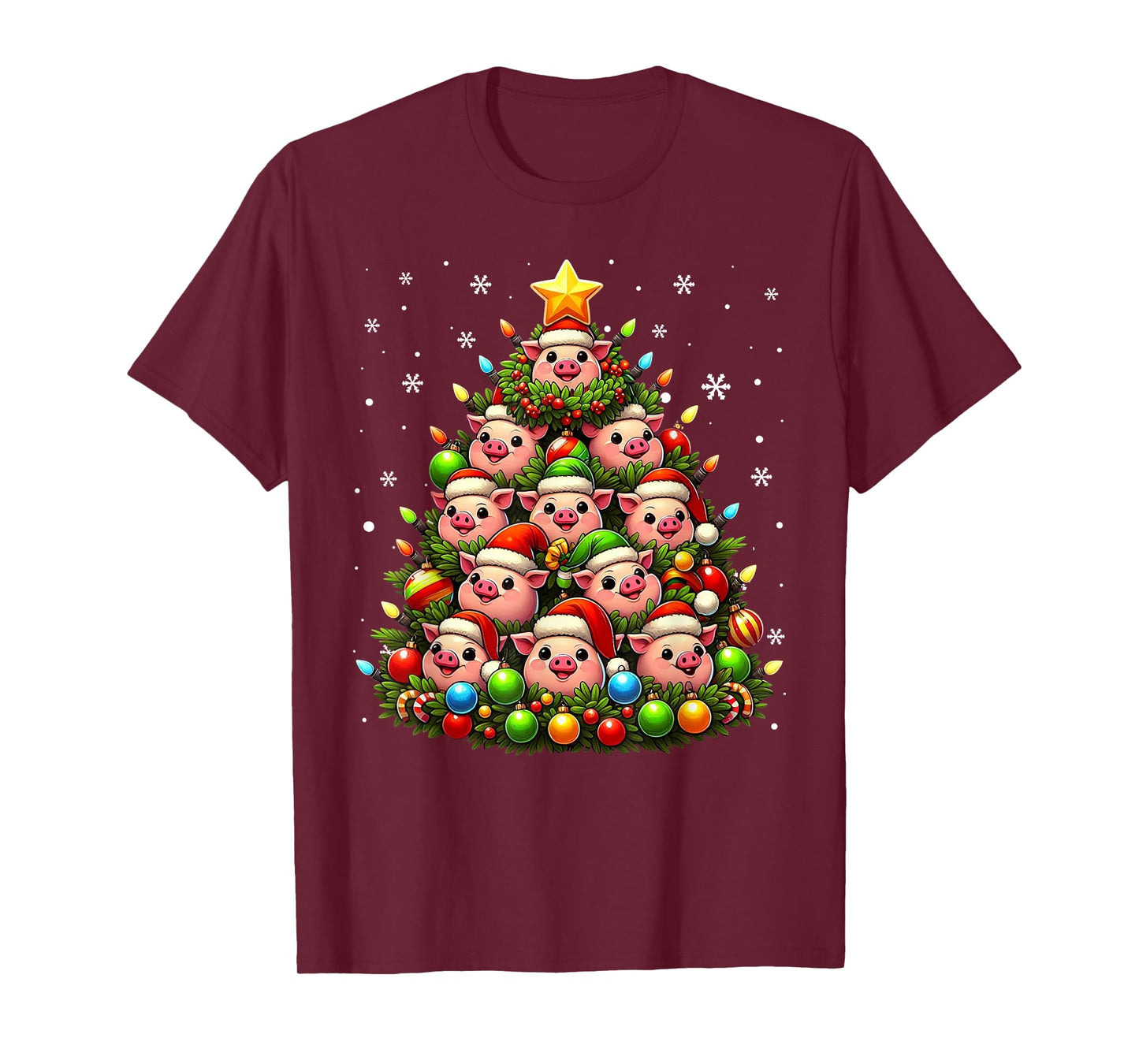 Ugly Christmas Sweater Day Funny Pig Christmas Tree Xmas T-Shirt