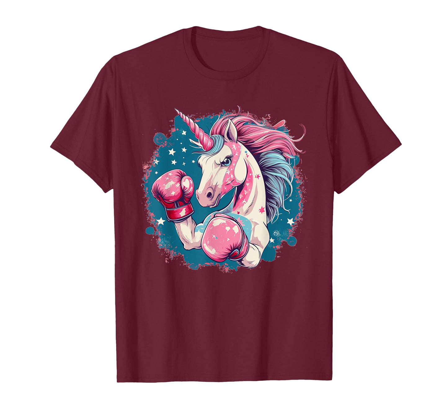 Funny pink Unicorn with boxing gloves T-Shirt