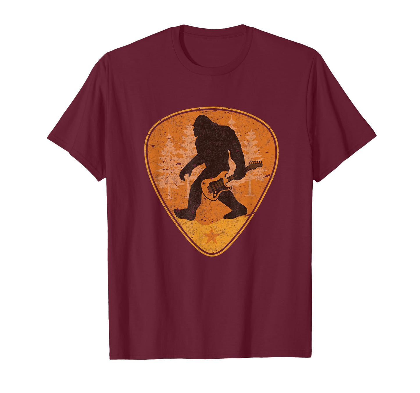 Bigfoot Guitar Sasquatch Yeti Shirt Guitarist Music Men Tee T-Shirt
