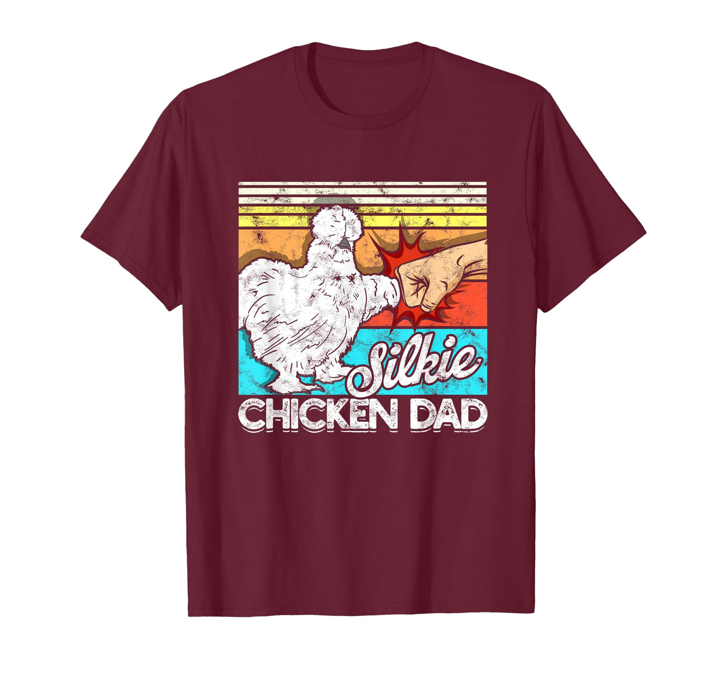 Retro Silkie Chicken Dad Farmer Silky Chickens T-Shirt