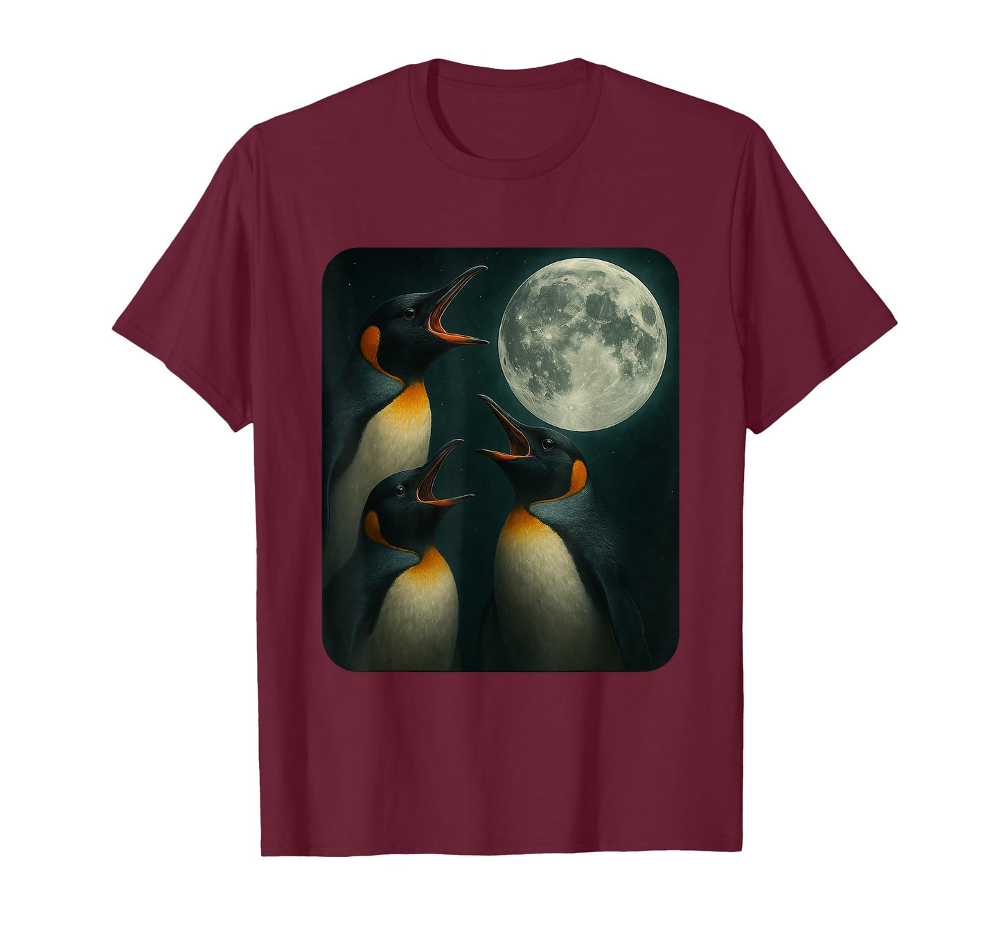 Three Penguin Moon | Funny 3 Wolfs Meme Nerdy T-Shirt